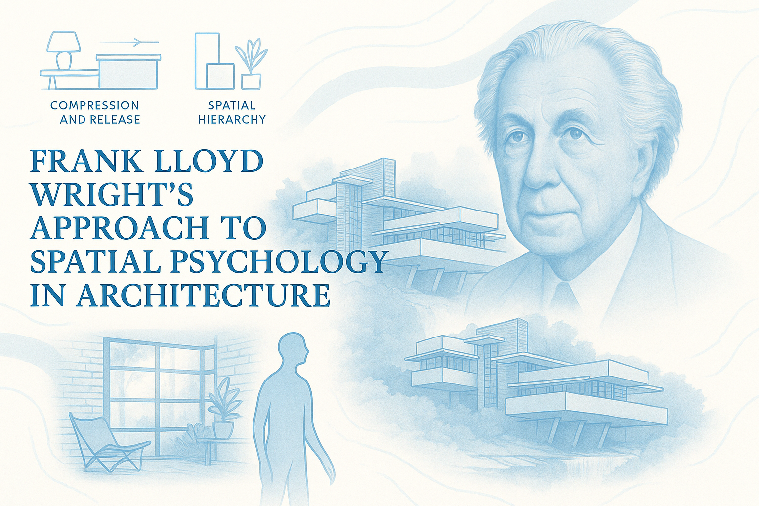 Frank Lloyd Wright’s spatial psychology principles in modern design.