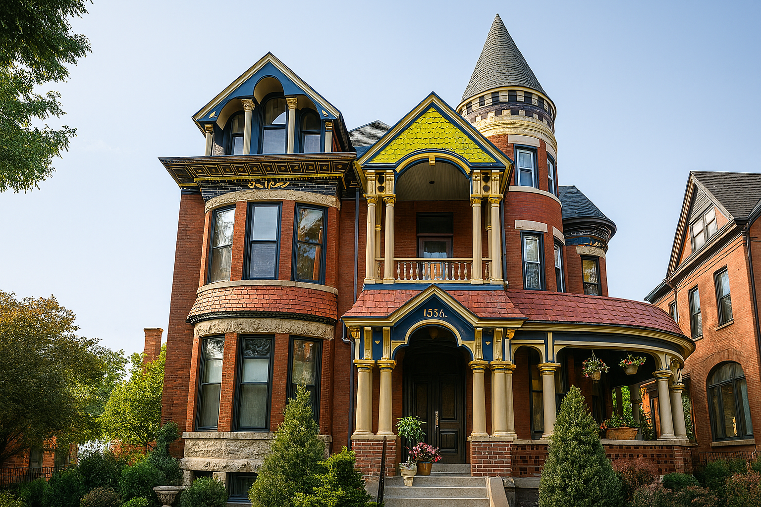 Restored Victorian house at 836 Pendleton Ave from the 1860s.
