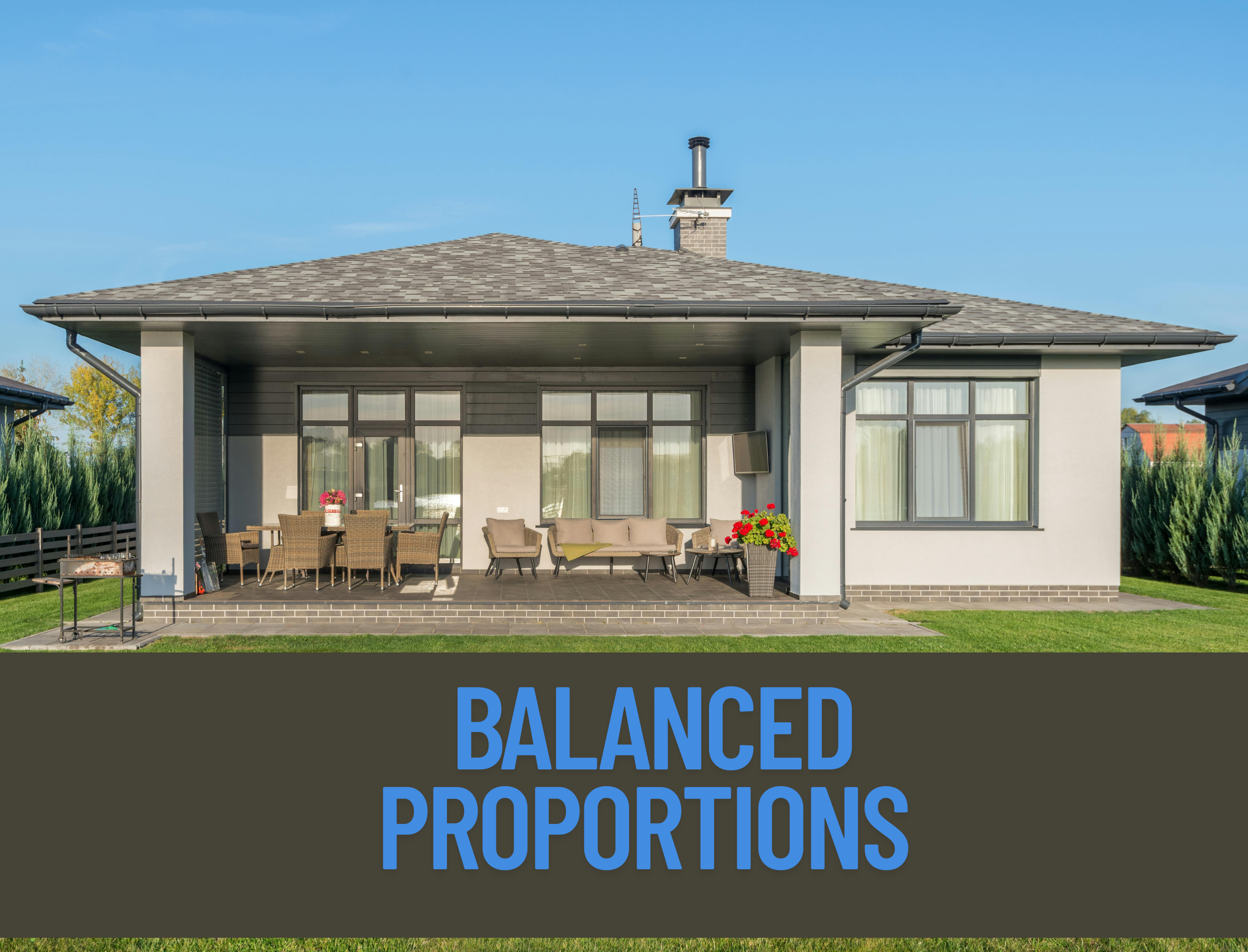 Single-floor house with balanced proportions and clean architectural lines.