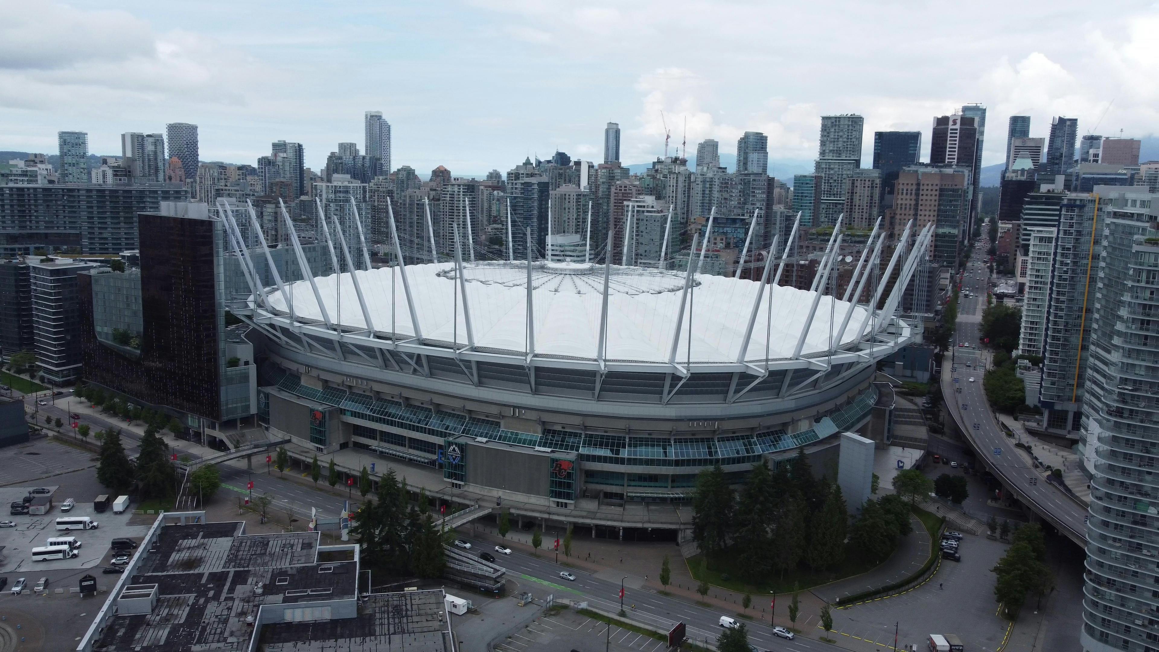 Aerial view of BC Place Stadium in Vancouver.