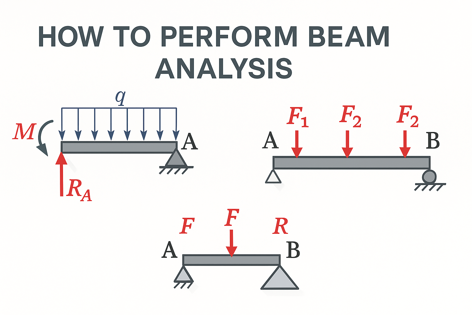 Beam diagram with load and moment details.
