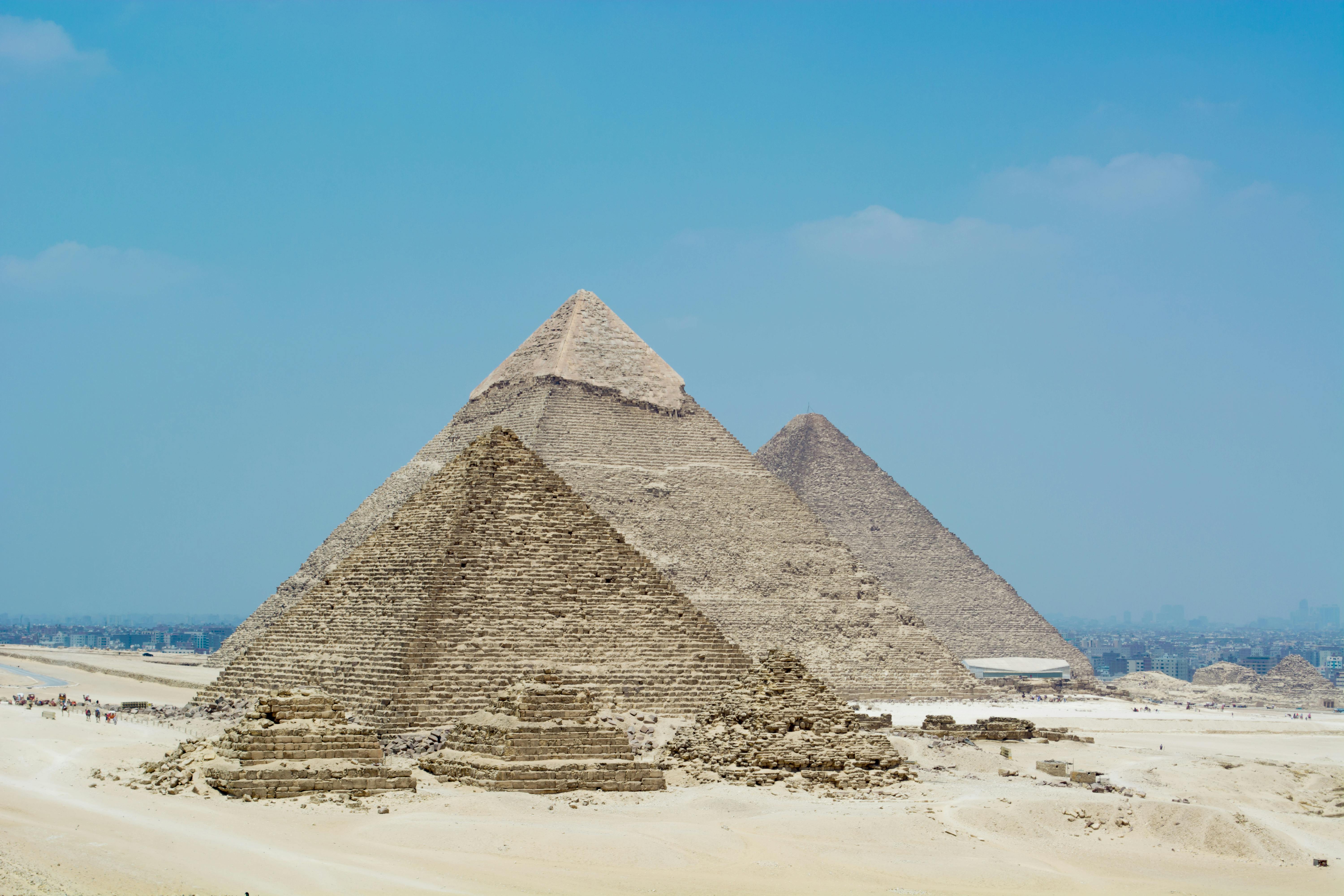 Ancient Egyptian pyramids at Giza.