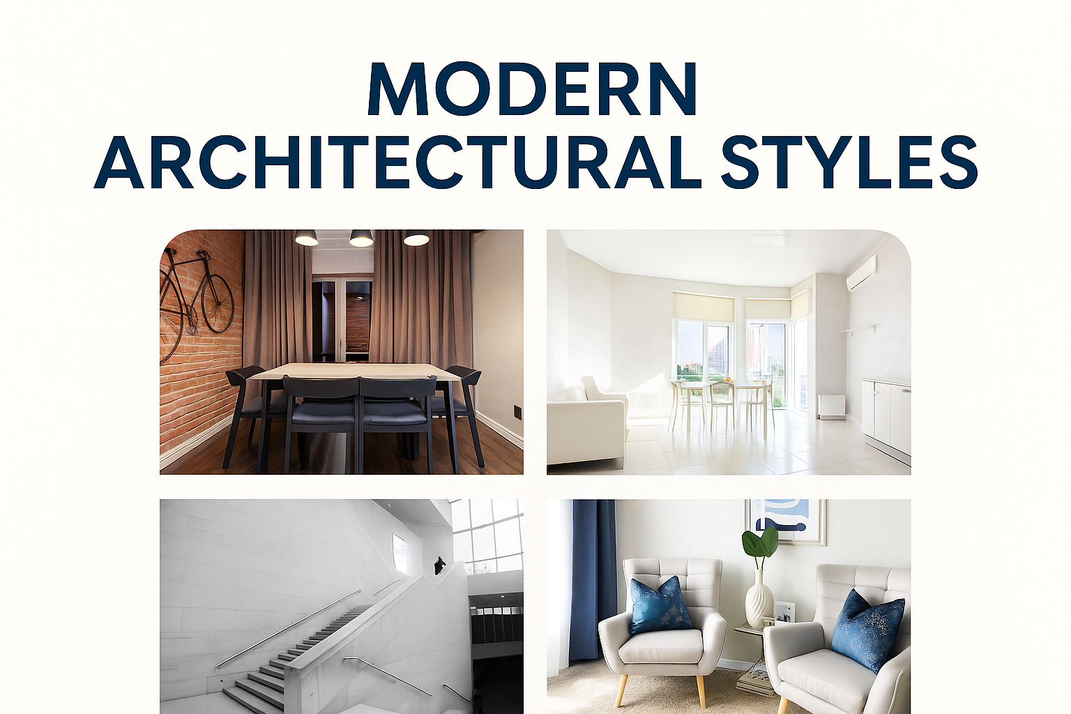 Collection of buildings showcasing various modern architectural styles.