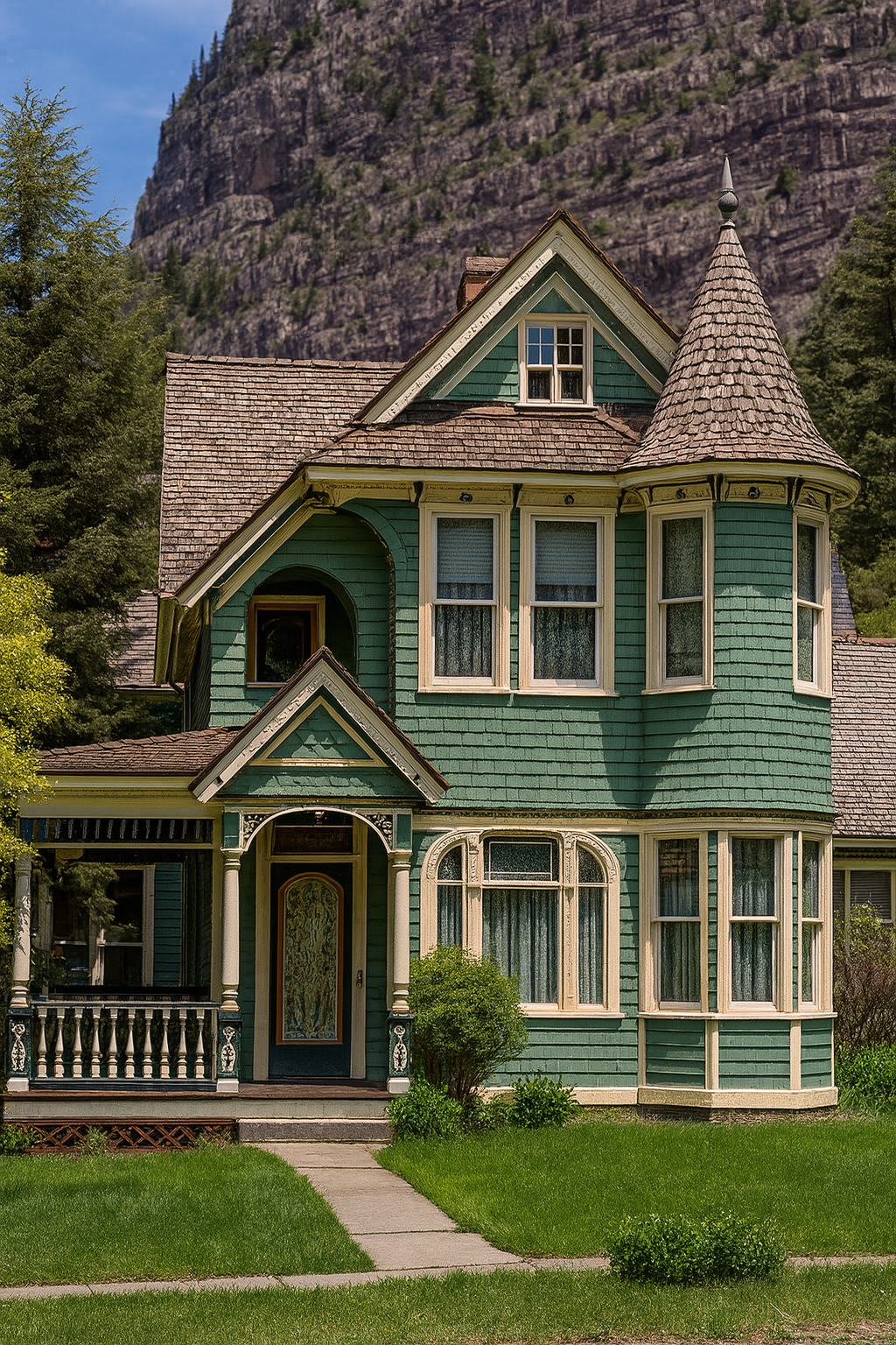 Queen Anne Victorian house in Ouray, Colorado.