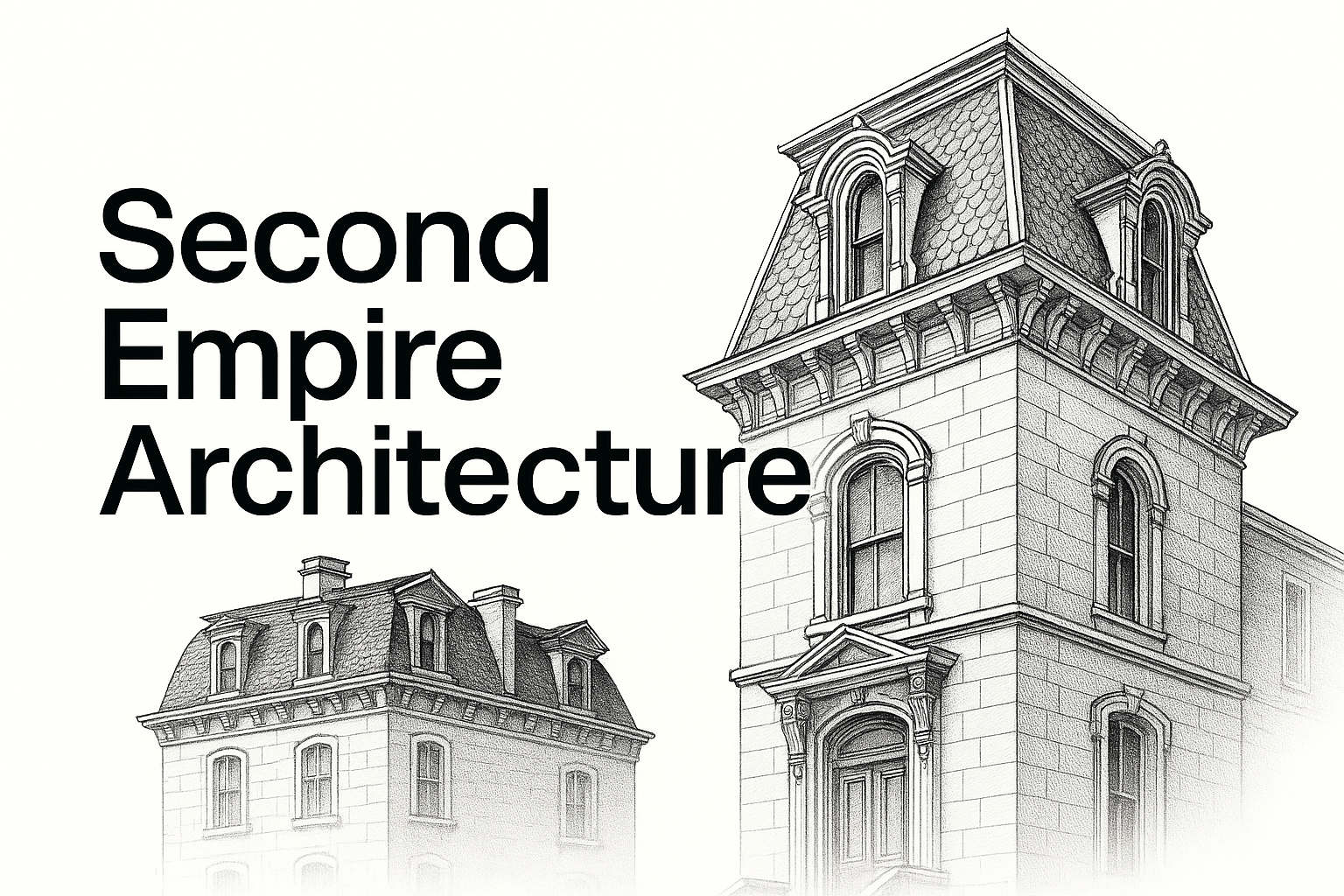 Building with mansard roof, dormers, arched windows, and historic masonry.