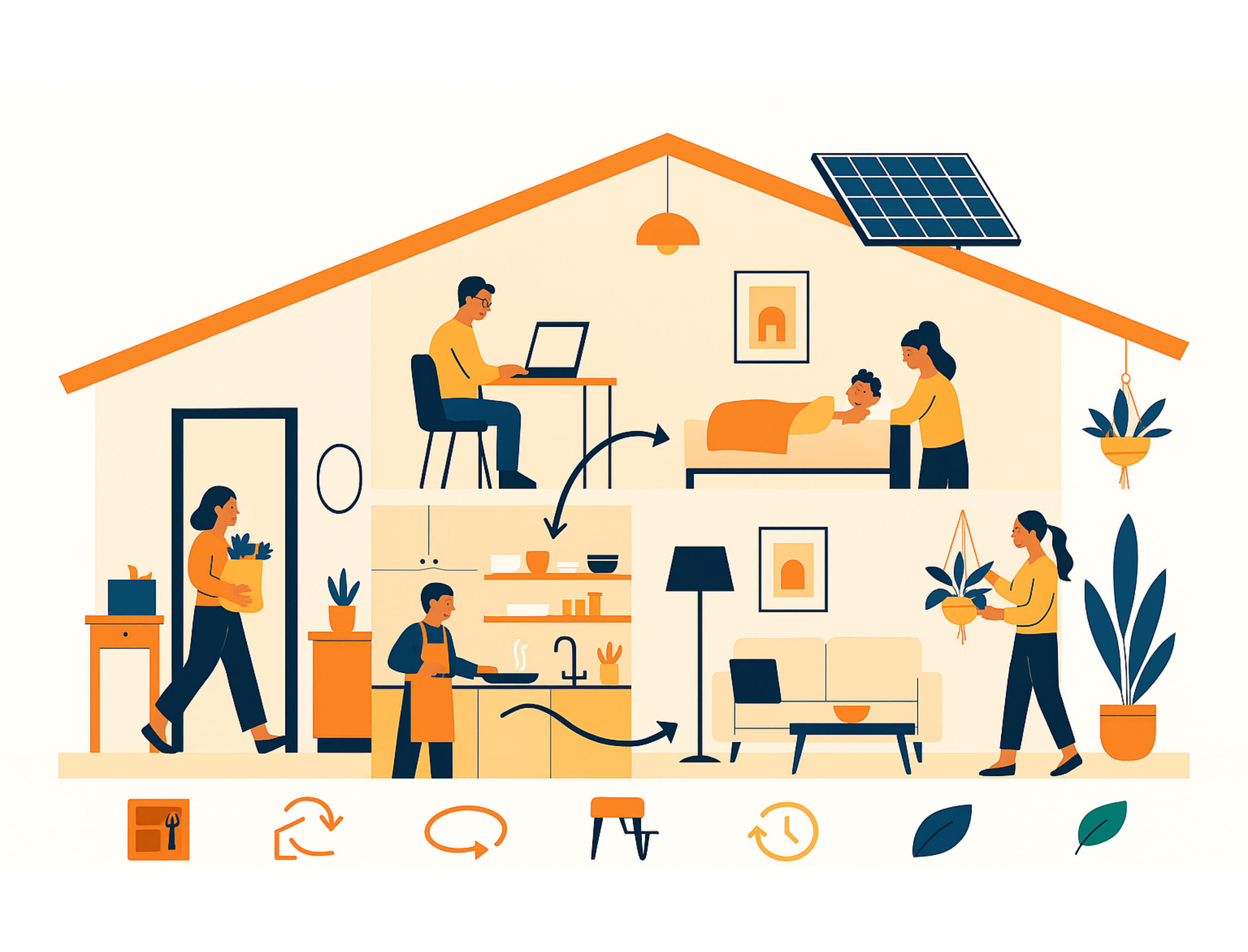 Smart home technology icons showing useful, worthwhile features.