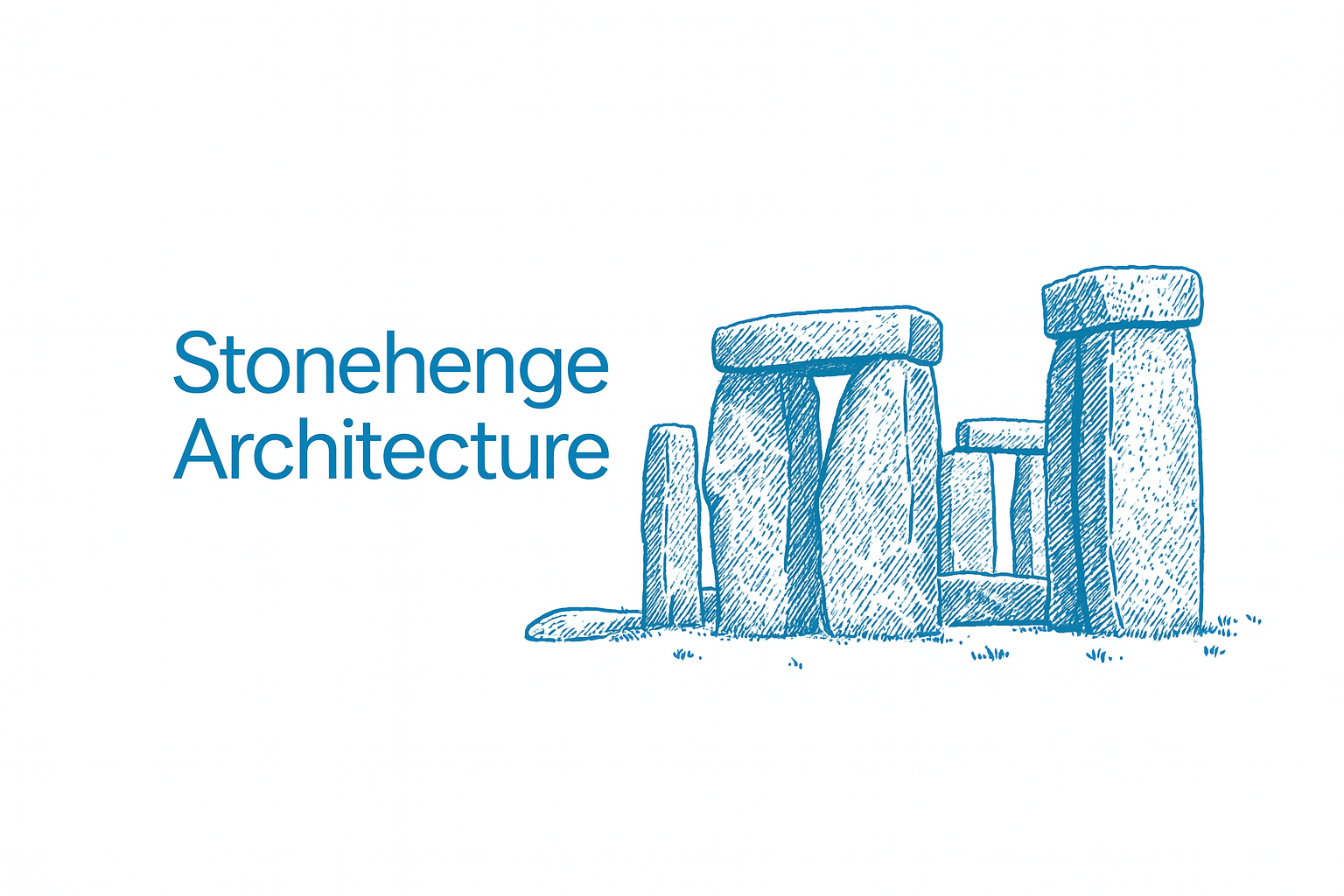 Architectural sketch of Stonehenge showing layout and stone alignment.