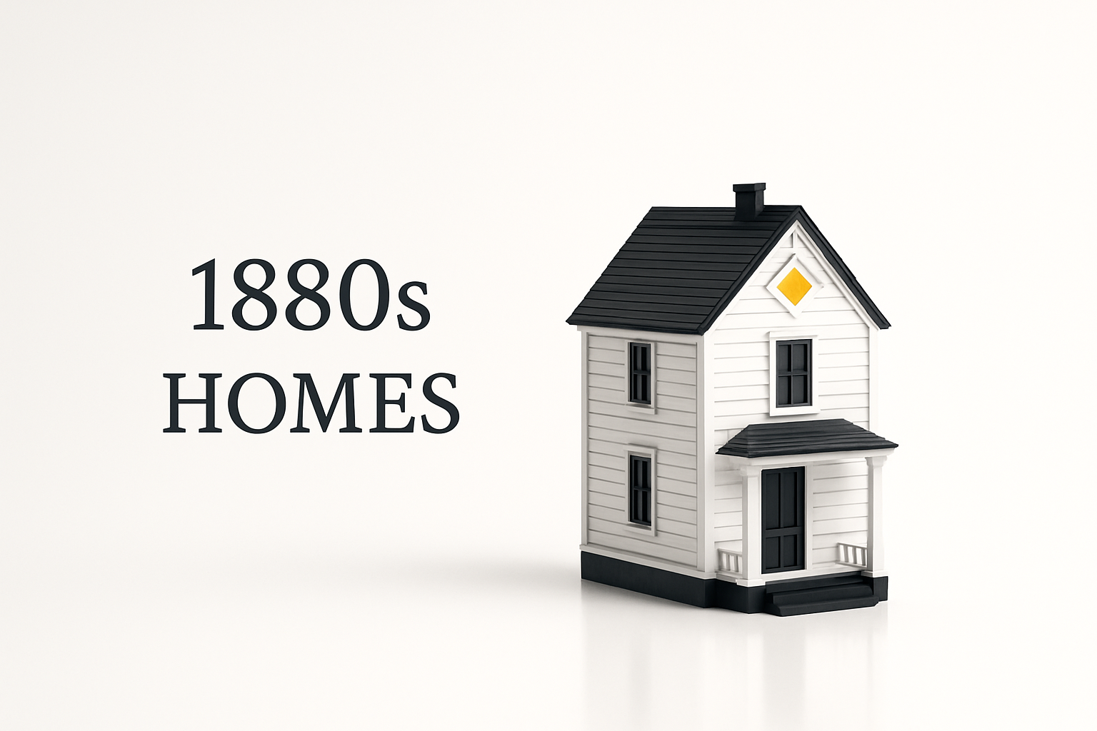 1880s style house model with small golden accent.