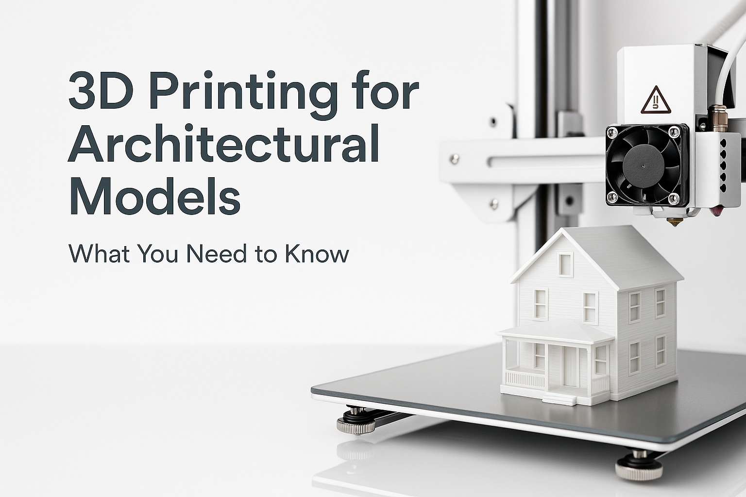 3D printing setup creating an architectural model.
