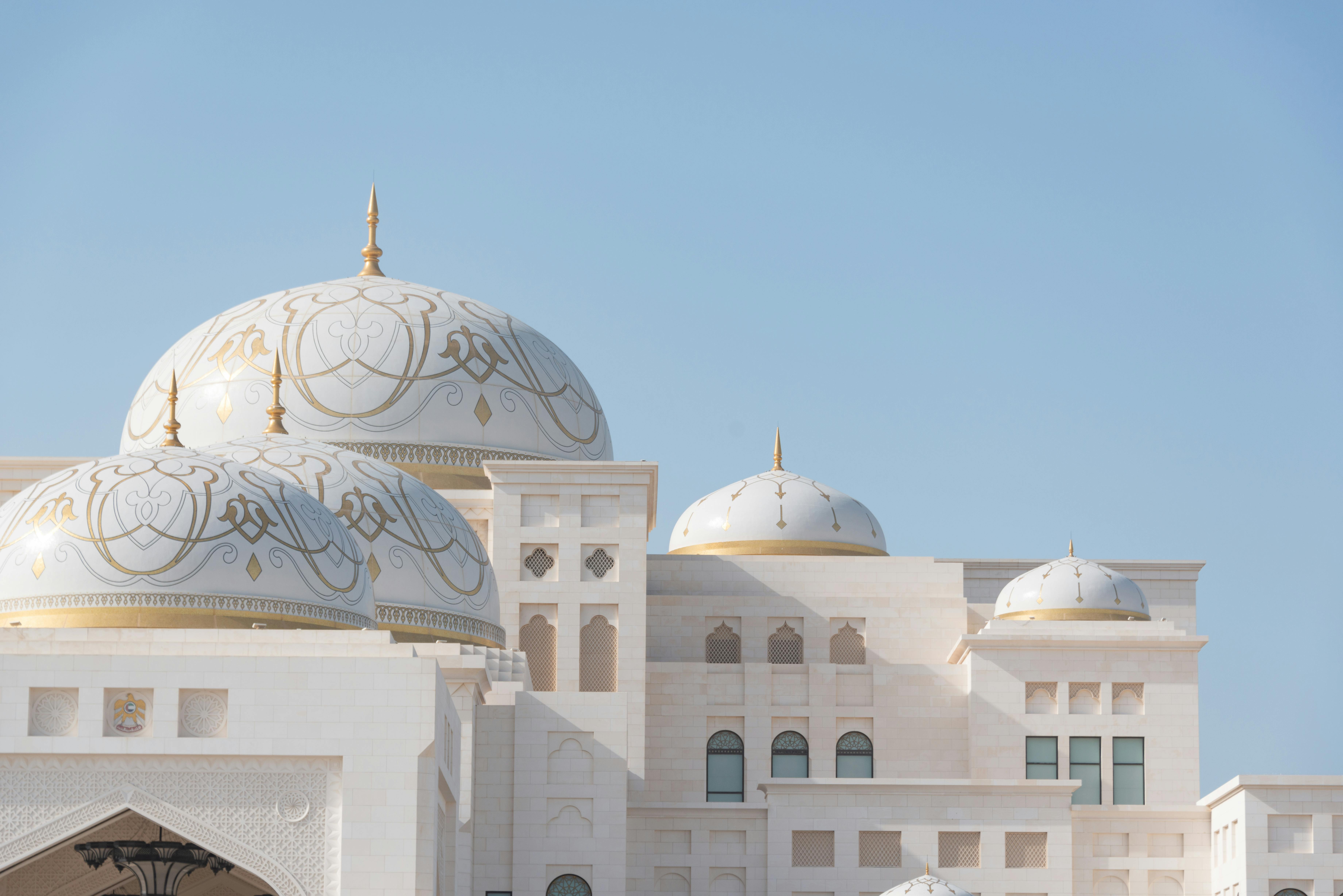 Domes of presidential palace in Abu Dhabi.