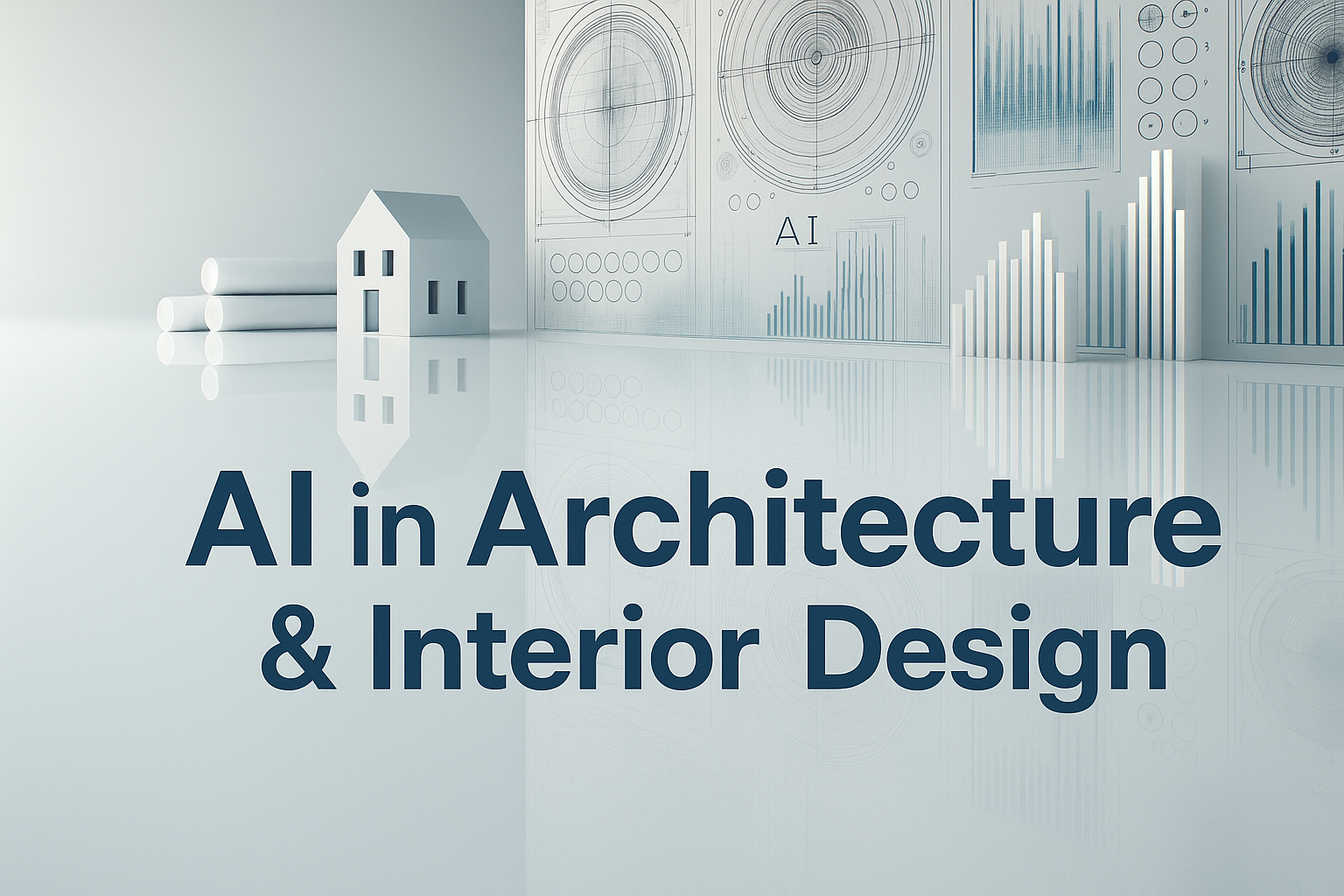A digital concept of AI in interior and architectural design.