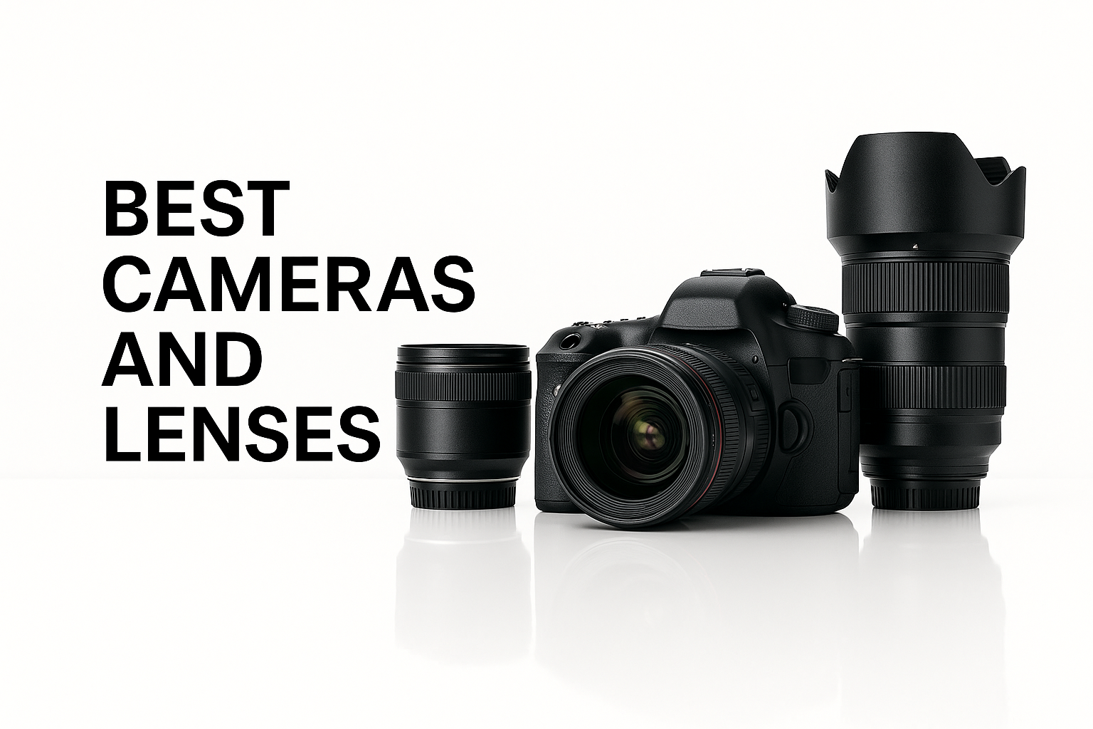 A professional camera with architectural lens.