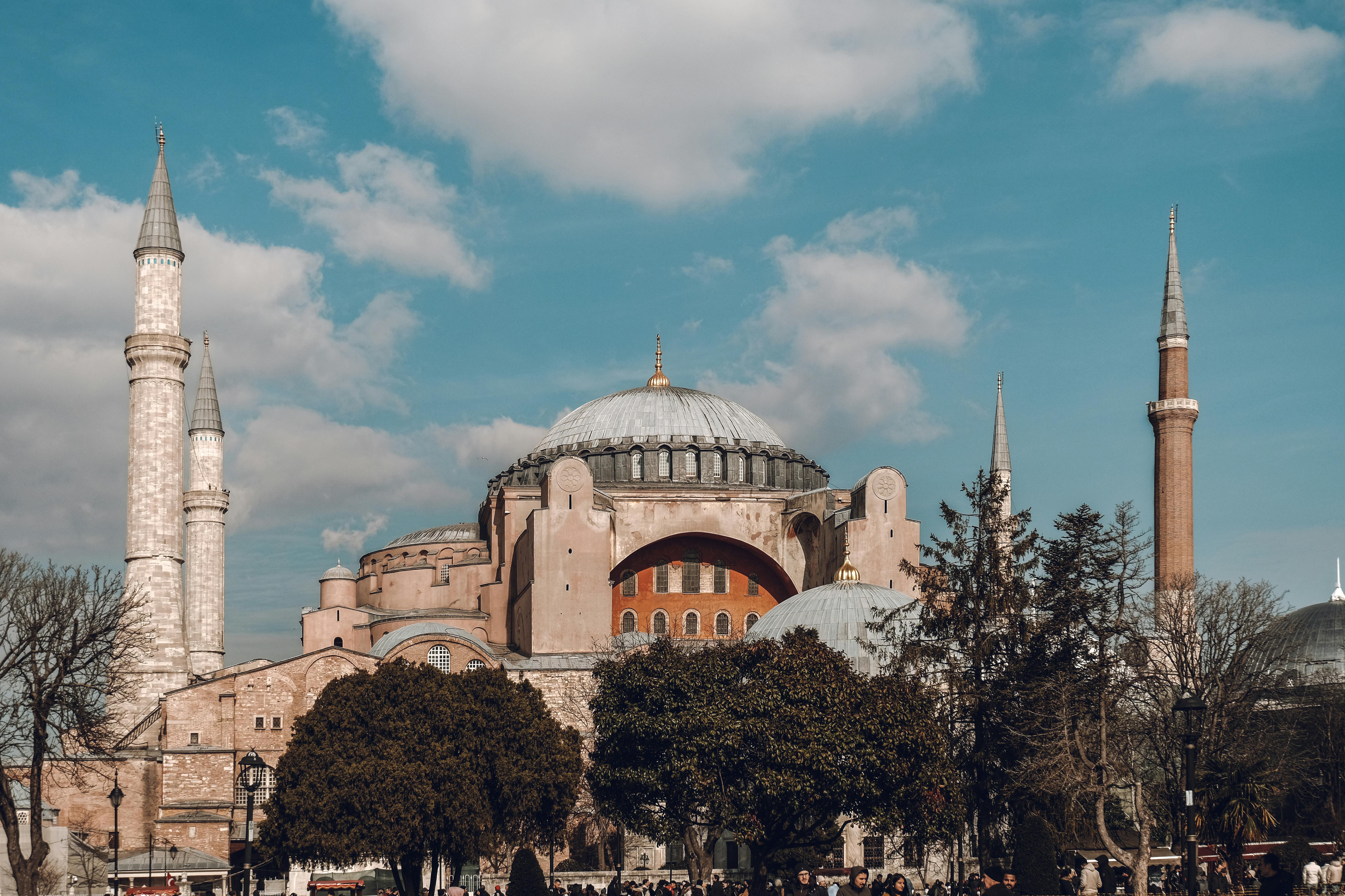 Ottoman pencil-style minarets of the Blue Mosque, Istanbul.