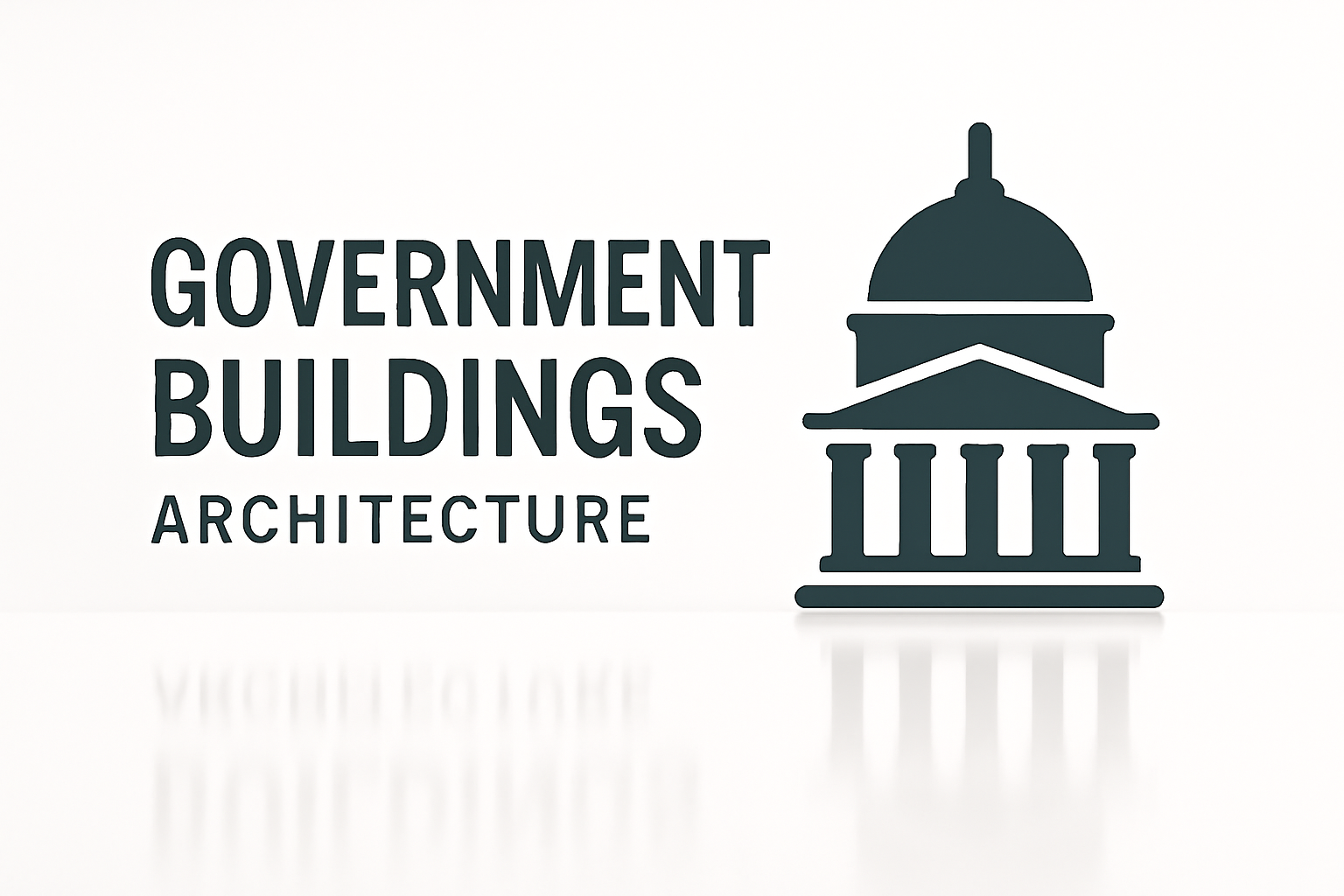 Showing government building architecture with simple modern styling.