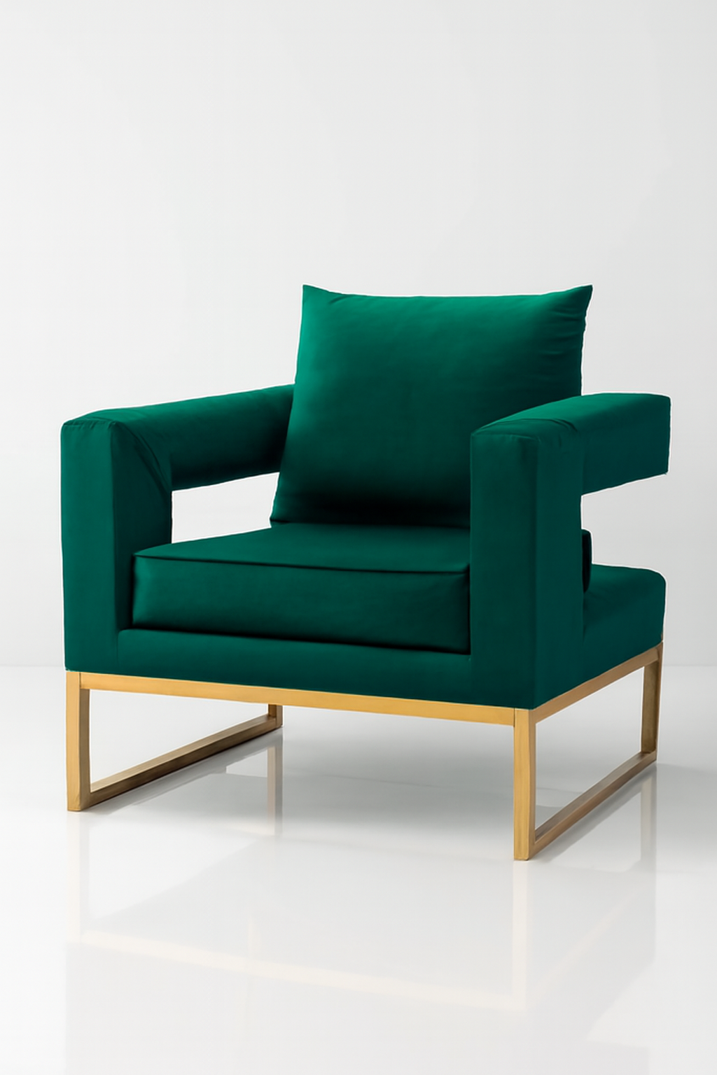 Lenola accent chair with art deco-inspired design.
