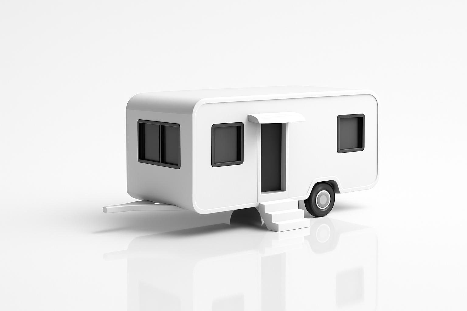 A single modern mobile home.