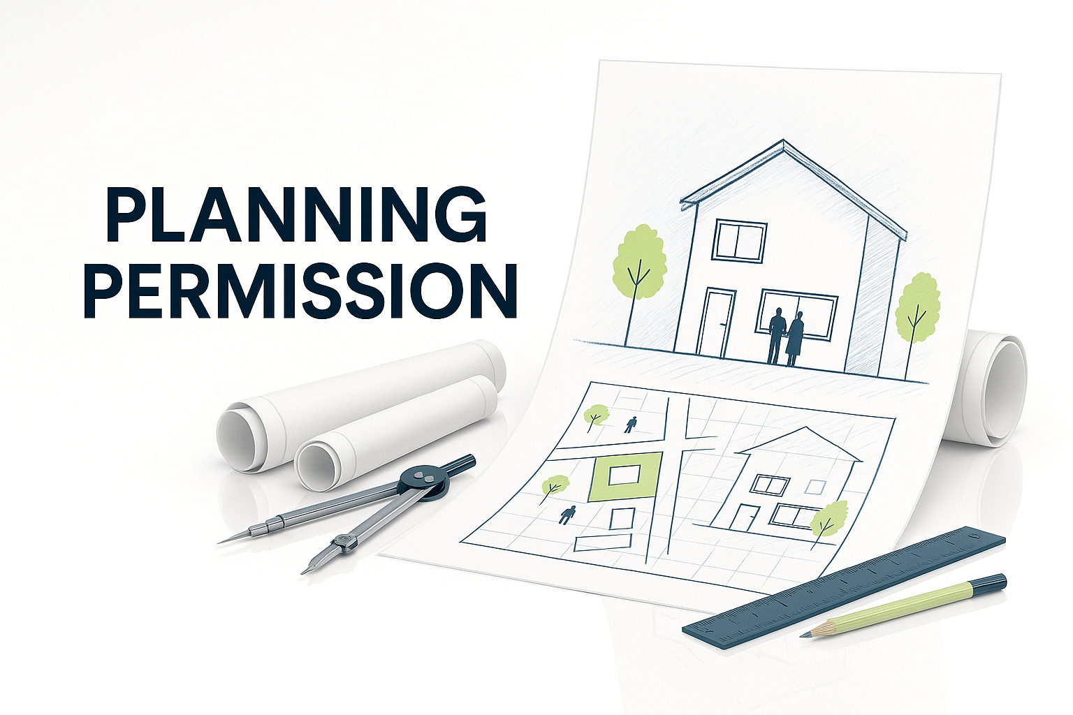 Architectural drawings prepared for planning permission submission.