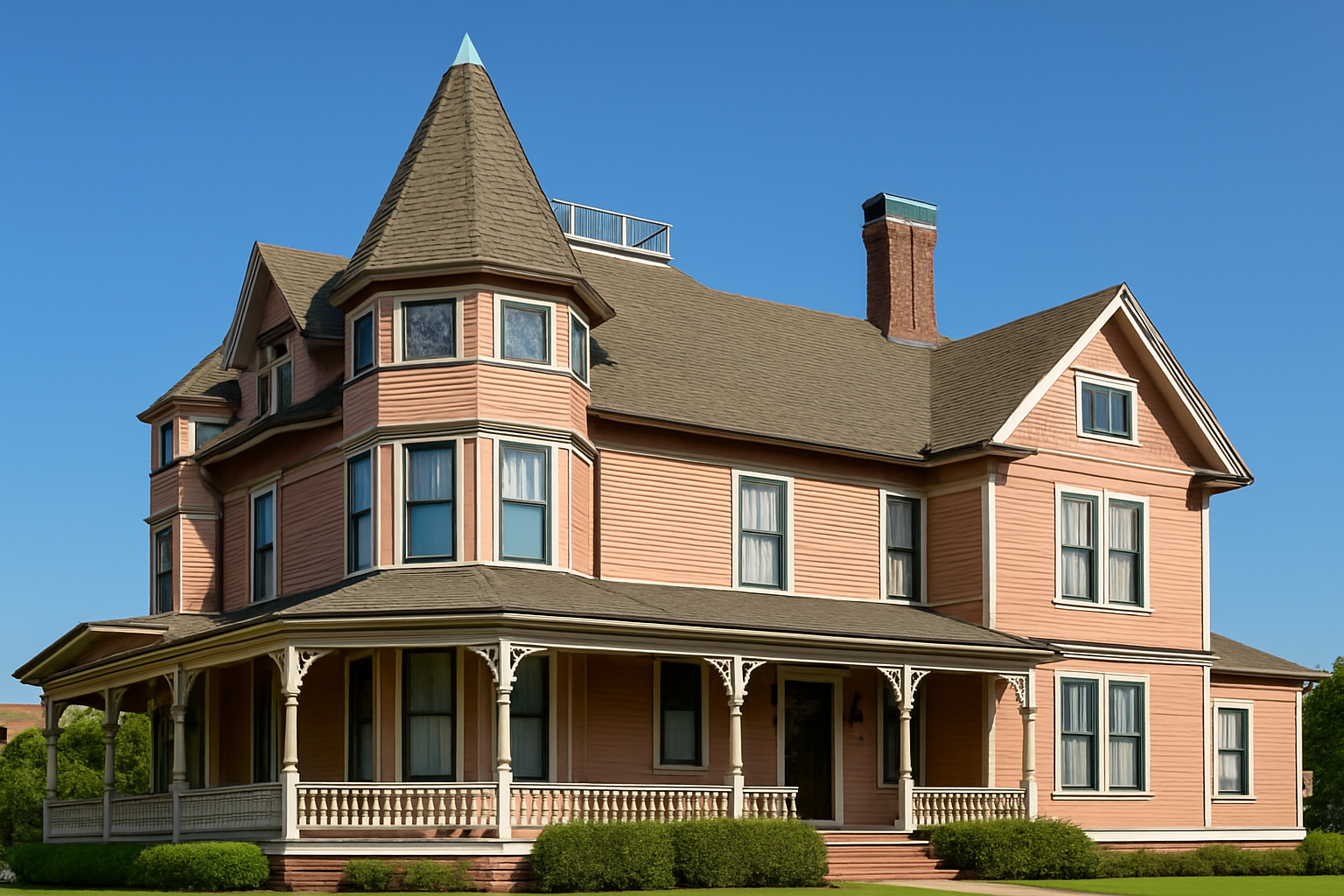 Restored Victorian house exterior with original architectural details.
