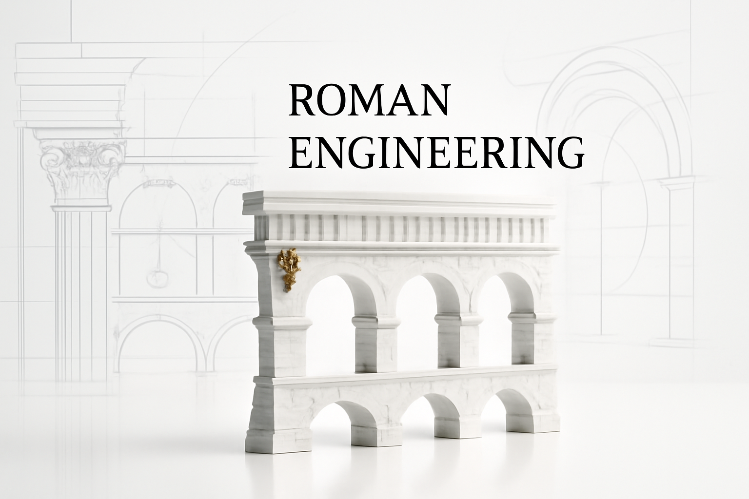 Roman aqueduct structure with engineering details.