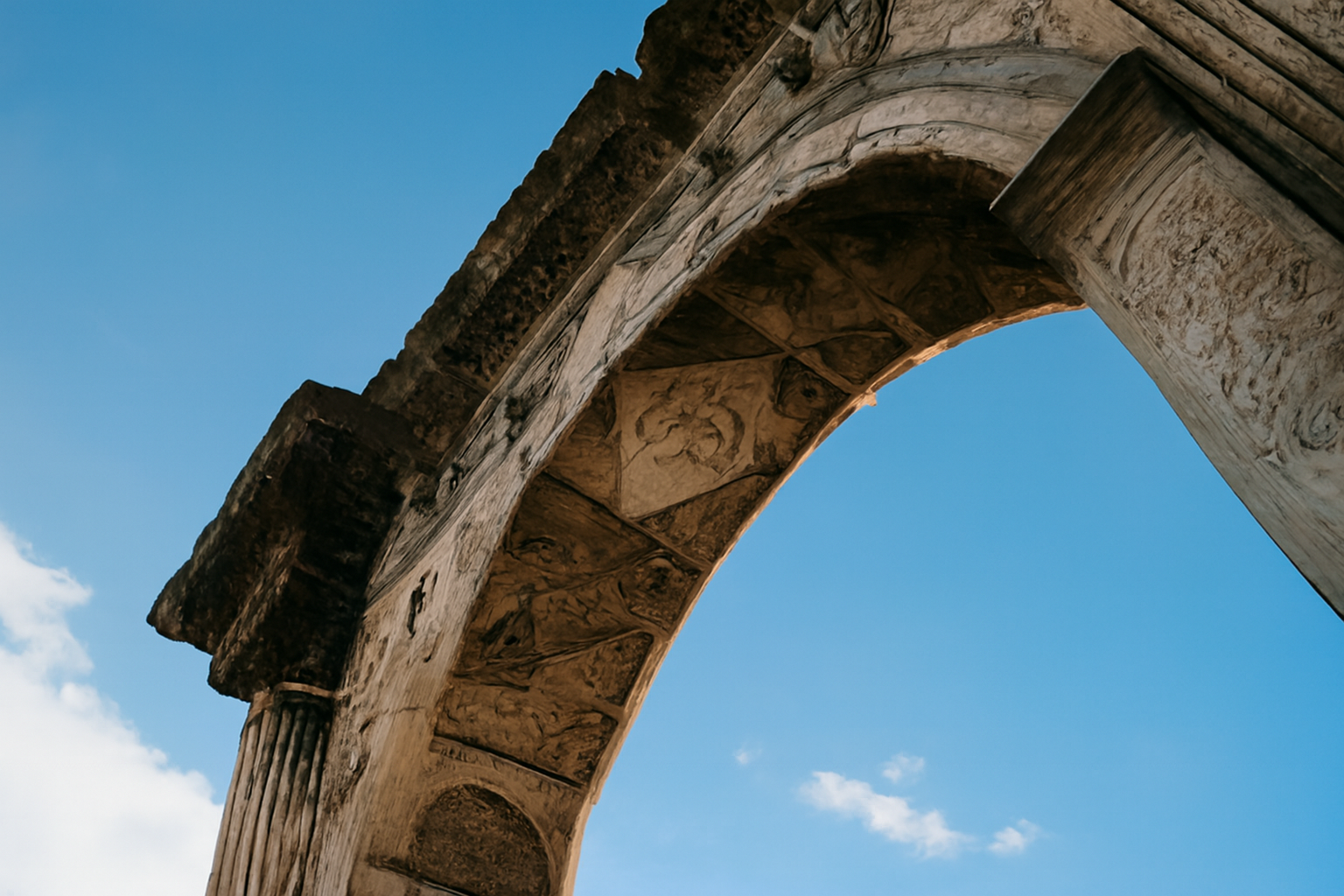 Ancient Roman stone archway in Croatia.