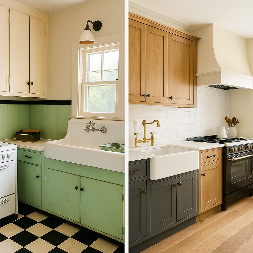 Enduring appeal of 1930s kitchen cabinets.