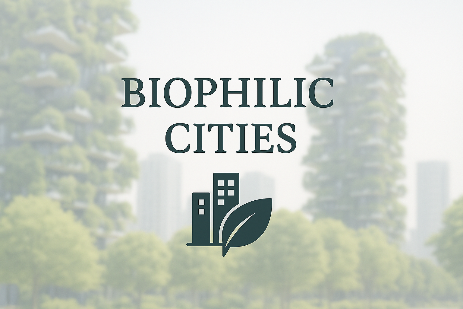 Biophilic Cities, showing city buildings with integrated greenery.