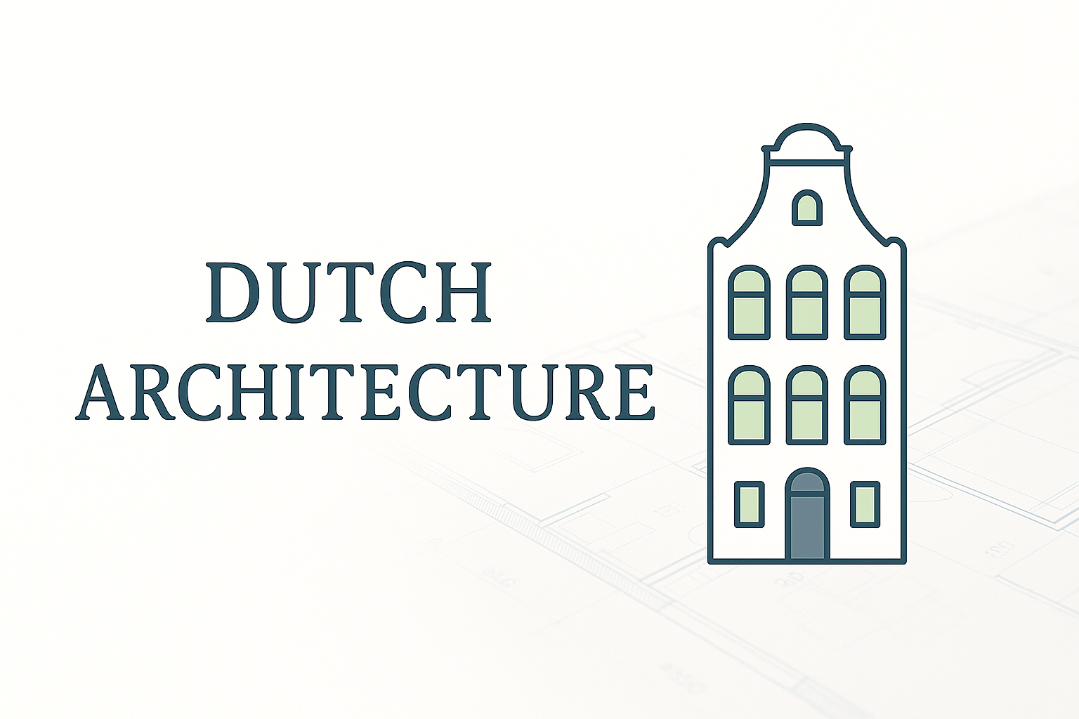 Dutch architecture illustrated with canal house façade.