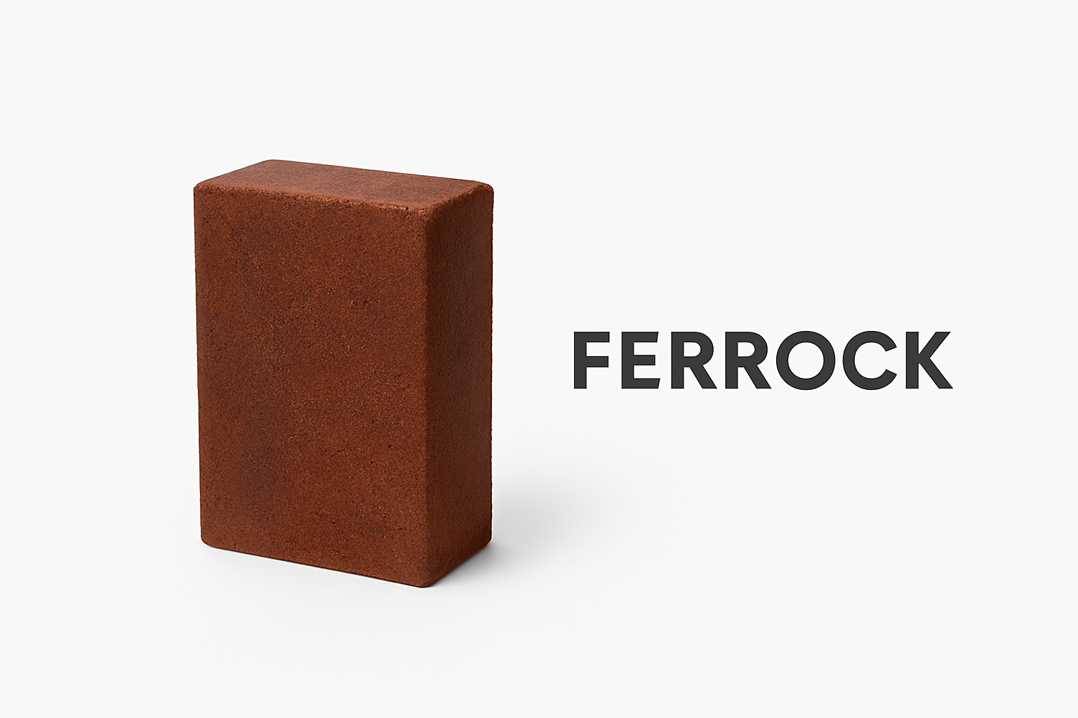 Ferrock block as sustainable concrete alternative.