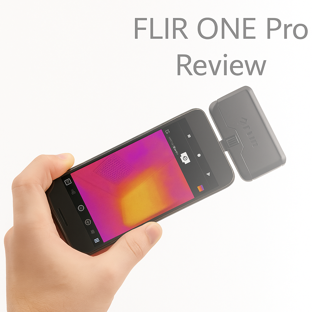 FLIR ONE Pro thermal camera attachment for smartphones used in home renovation work.