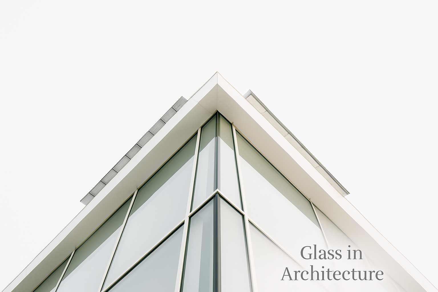 A glass façade design in modern architecture.