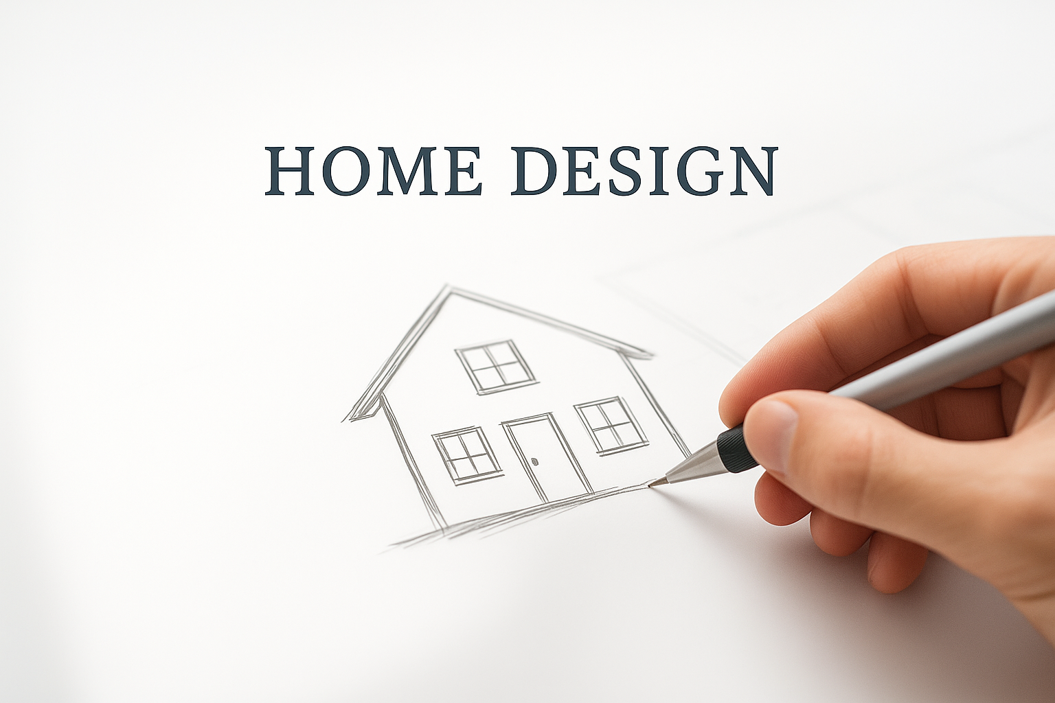 Sketch of a house representing architectural design and planning.