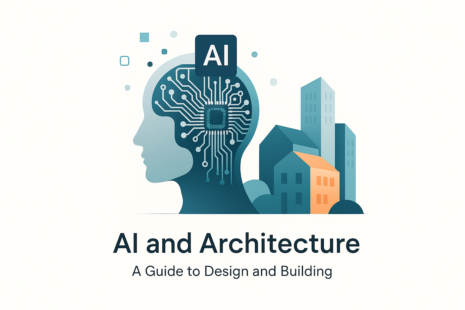 Educational infographic about the relationship between artificial intelligence and architectural design.
