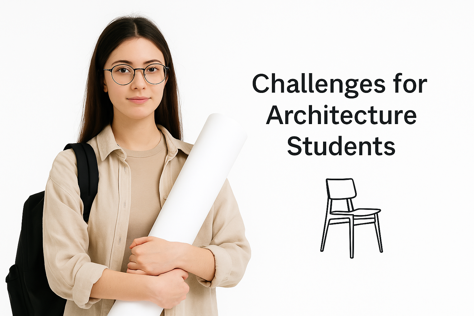 Infographic showing the challenges and difficulties architecture students face in their studies and projects.