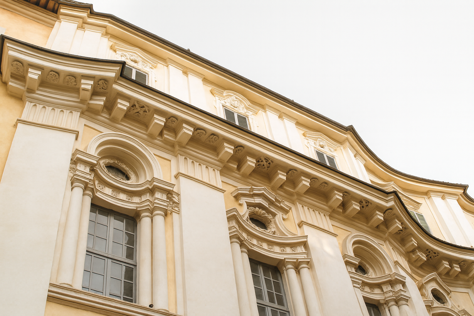 Facade of the Propaganda Fide Palace in Rome designed by Francesco Borromini, Baroque architecture.