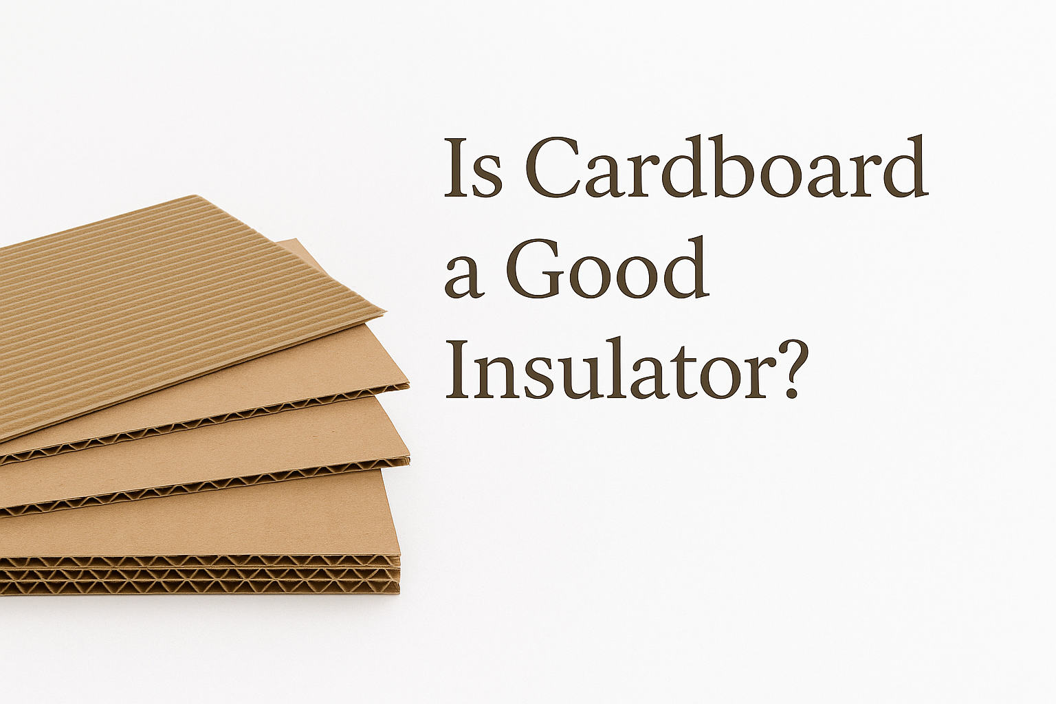 : Visual guide showing how corrugated cardboard performs as a home insulation material, illustrating air gaps and thermal layering.