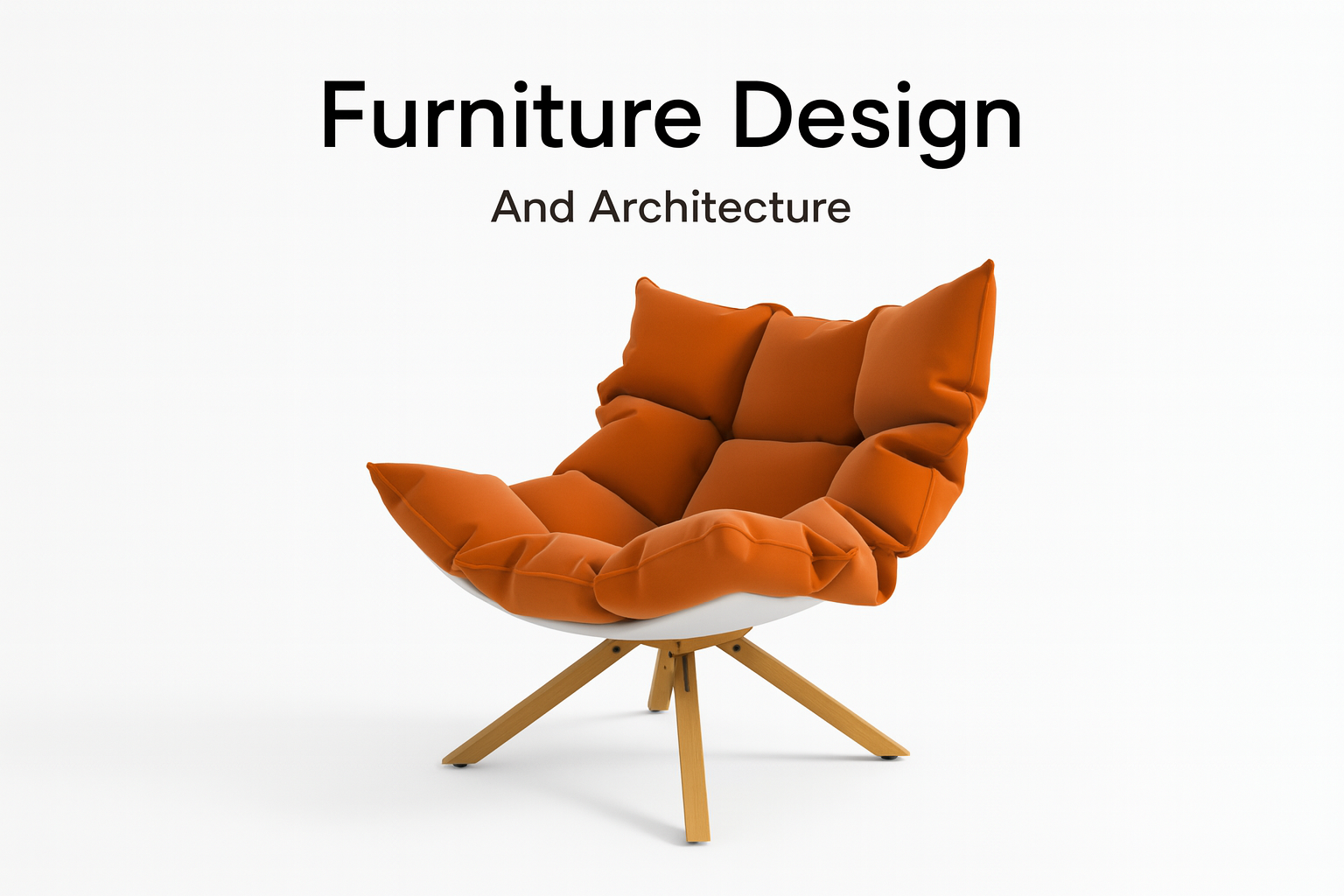 Modern orange cushioned chair symbolizing the connection between furniture design and architecture.