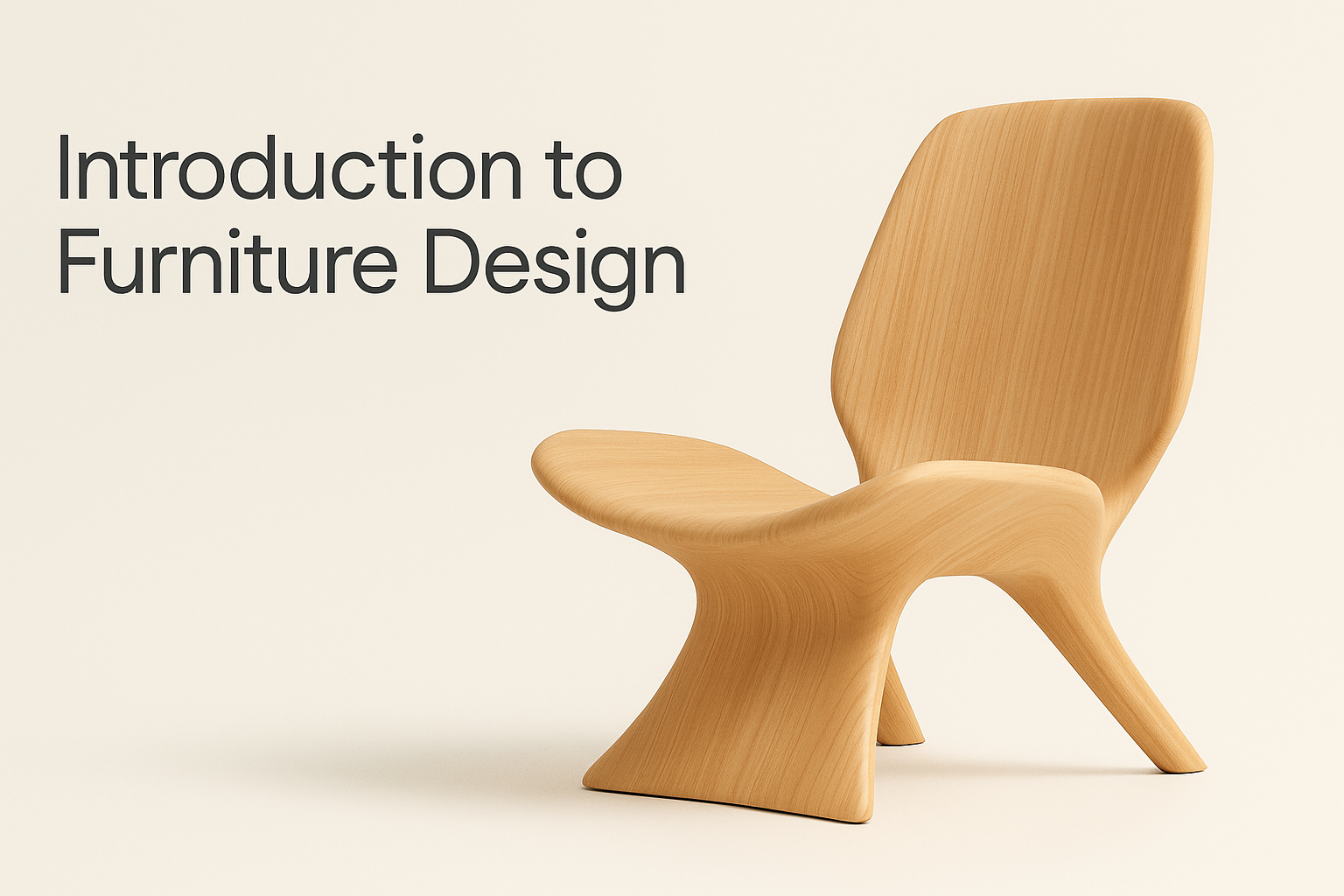 Minimalist pale-toned chair highlighting balance, proportion, and craftsmanship—ideal for an introduction to modern furniture design.