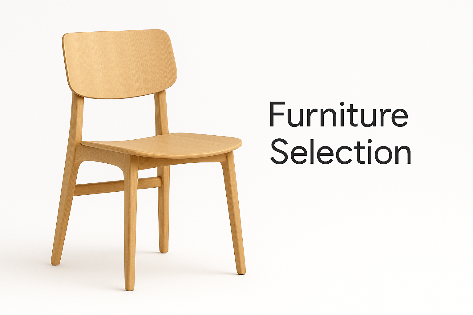 Infographic illustrating principles of furniture selection, including style, scale, function, and material choices.
