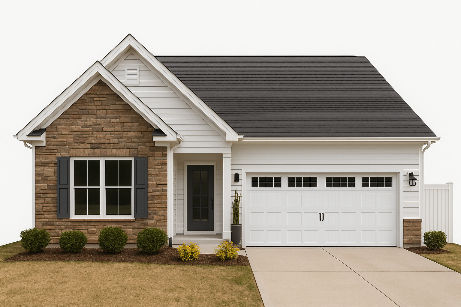 Modern cross gable roof house.