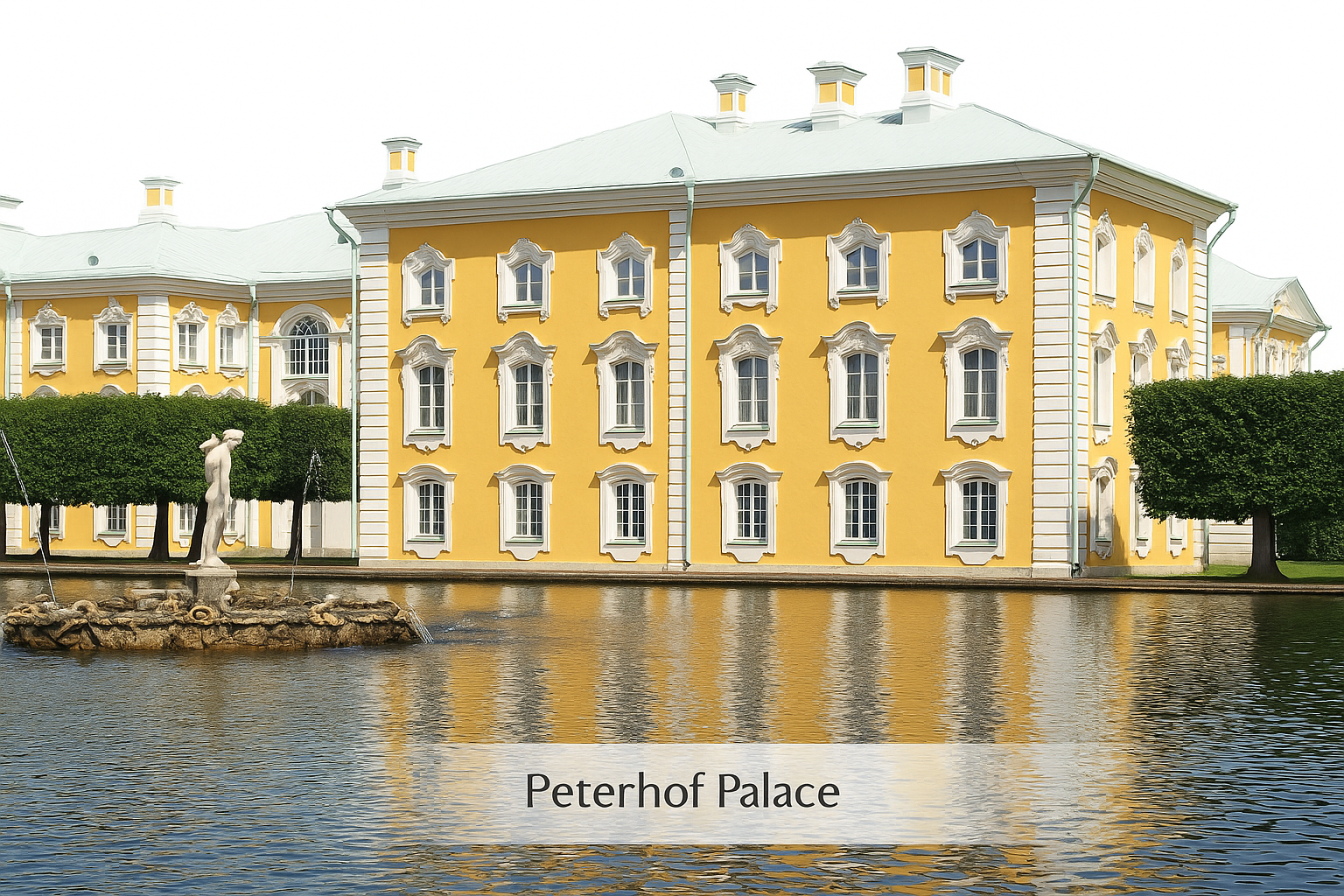 Peterhof Palace focusing on architectural details in a new perspective.