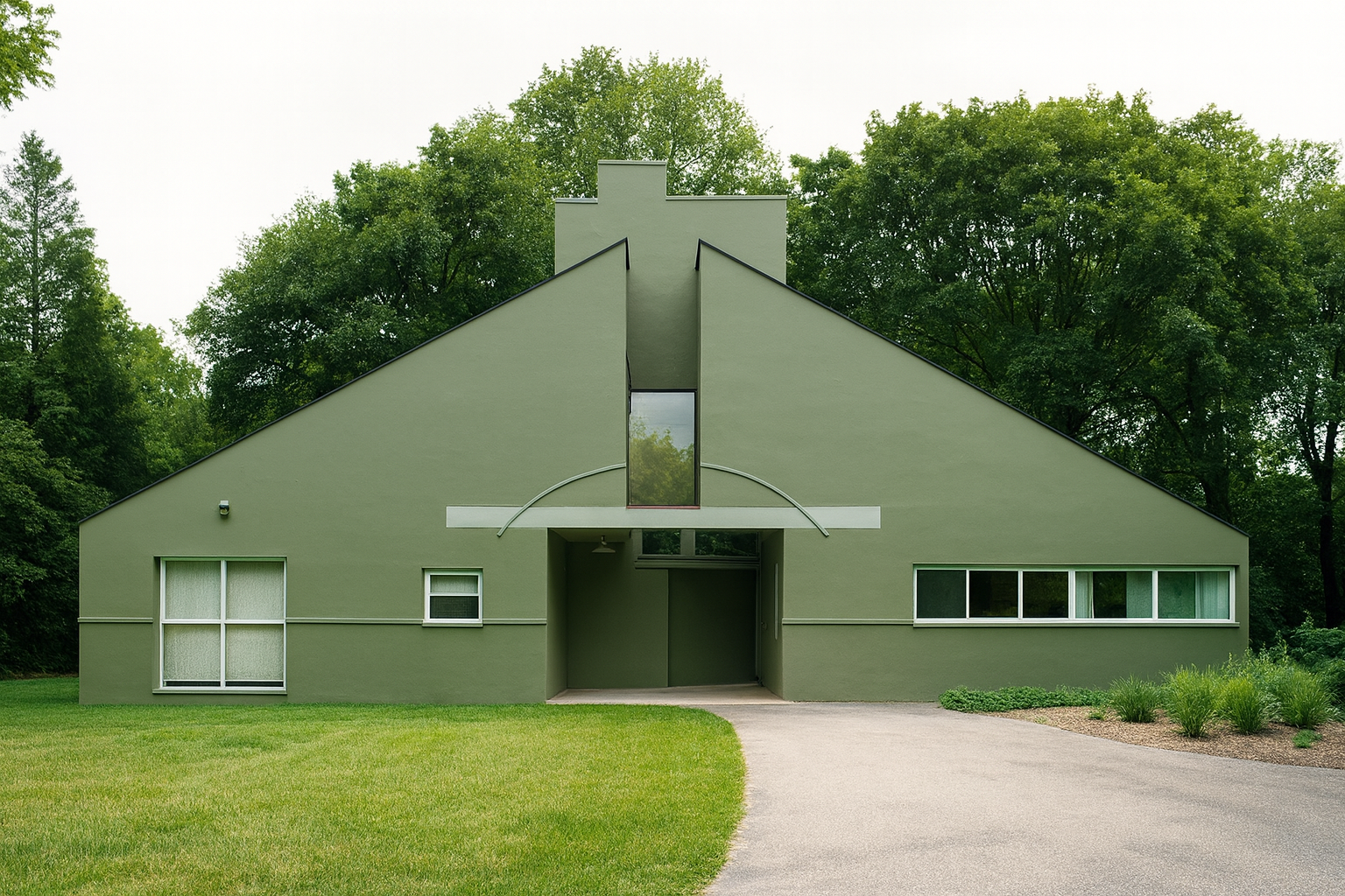 The Venturi House showing architectural contrast and visual balance in postmodern design.