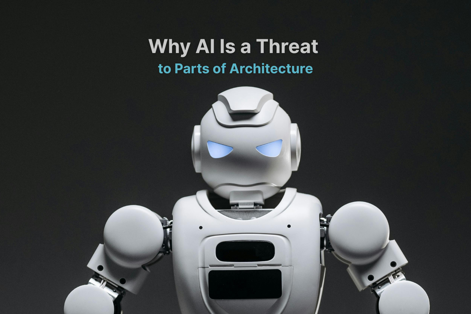 Symbolic image of AI overshadowing human architects in digital design.