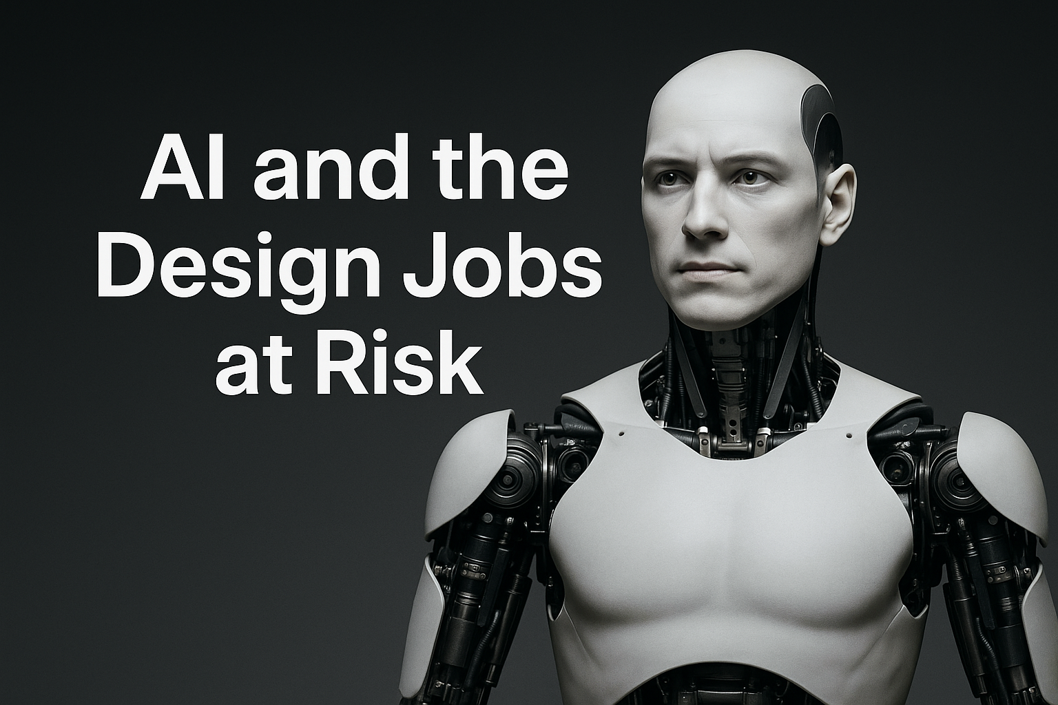 Realistic humanoid robot symbolizing AI automation in architecture.