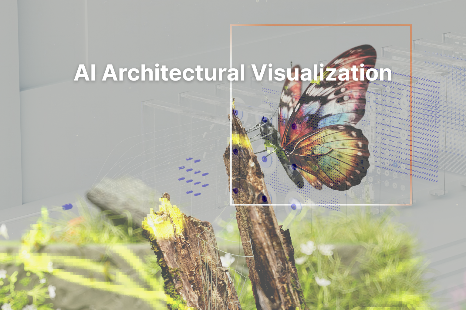 Infographic showing how AI tools improve rendering speed and realism in architectural visualization.