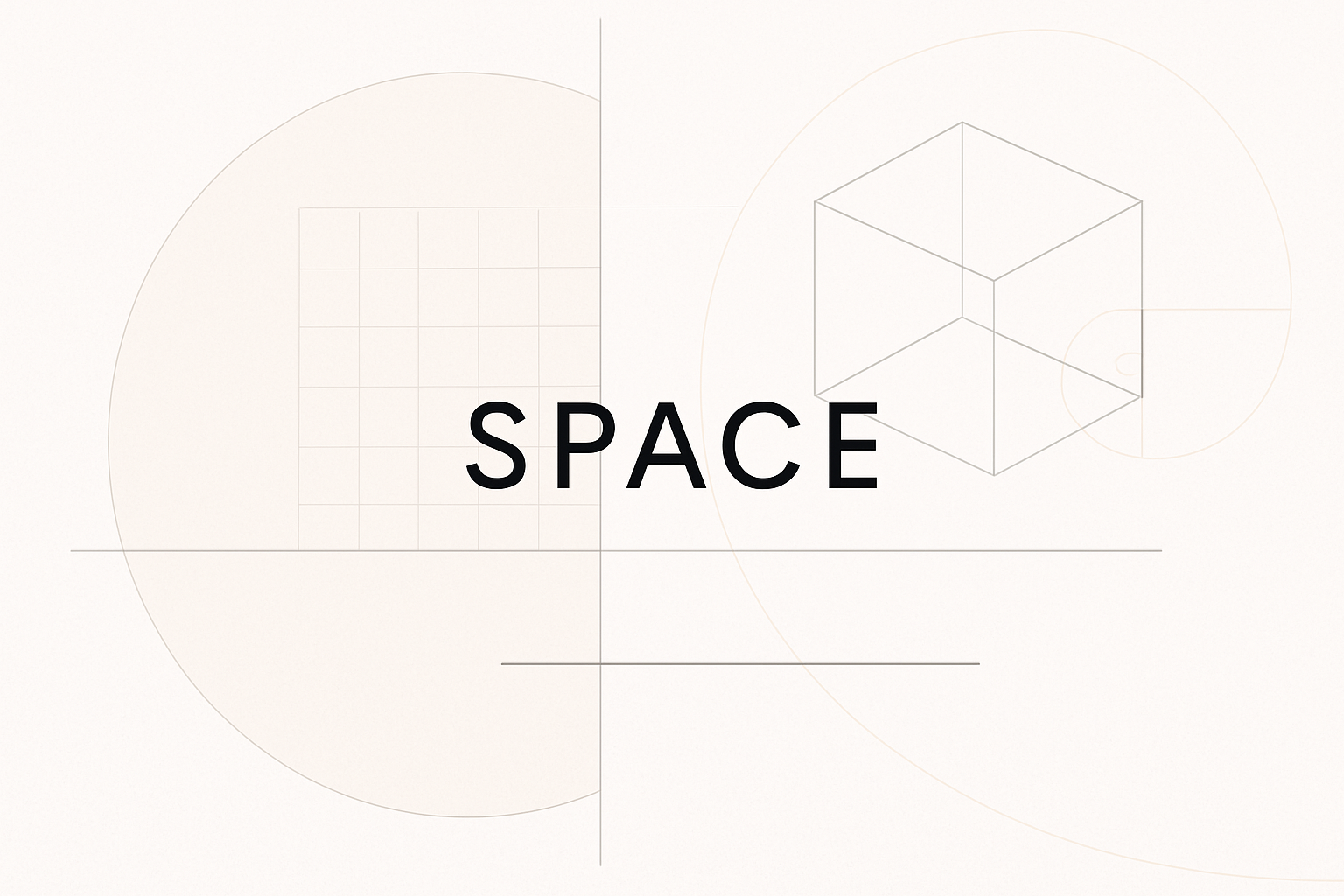 Geometric forms symbolizing space and structure in architecture.
