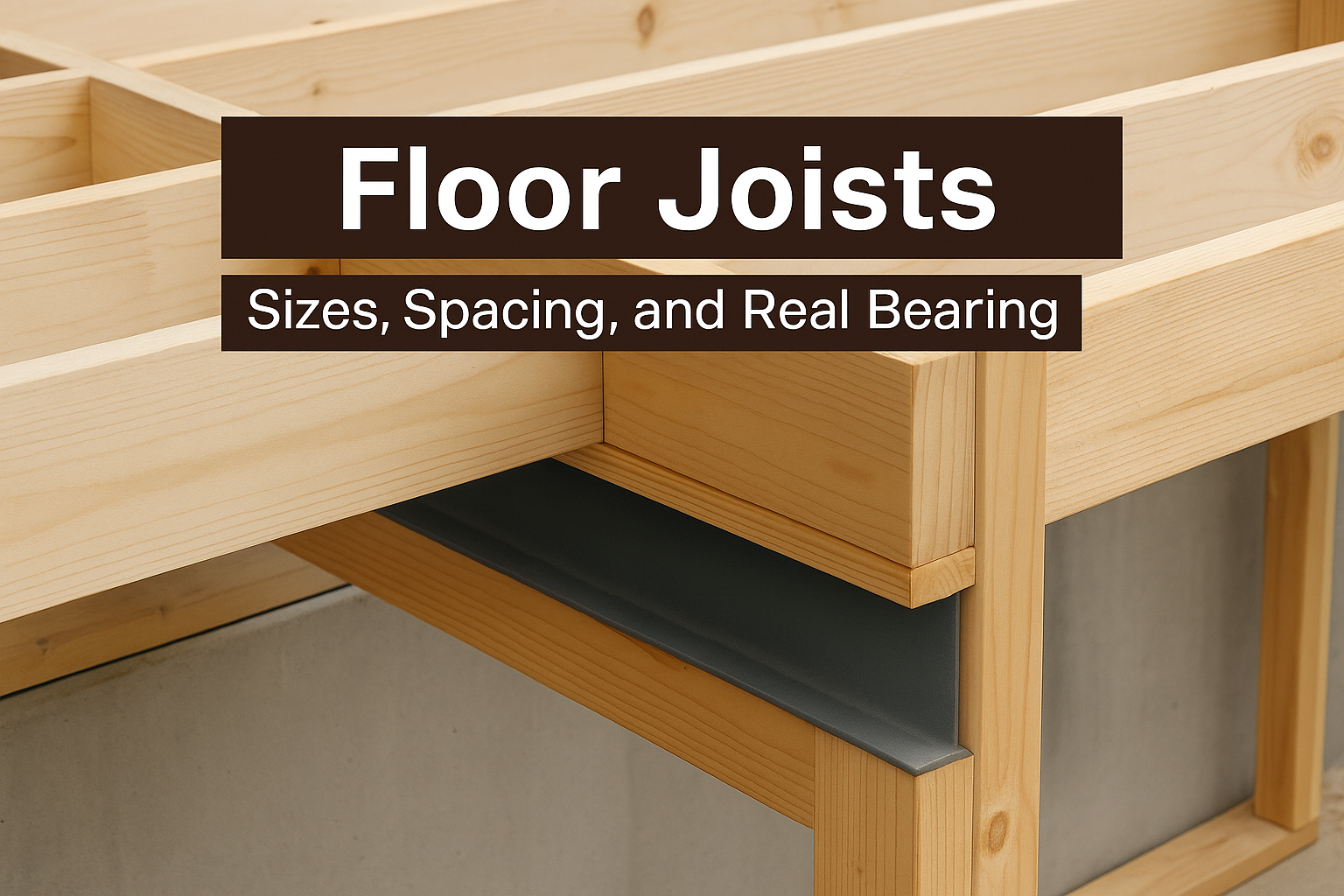 Floor joist diagram showing joist sizes, spacing, and bearing points.