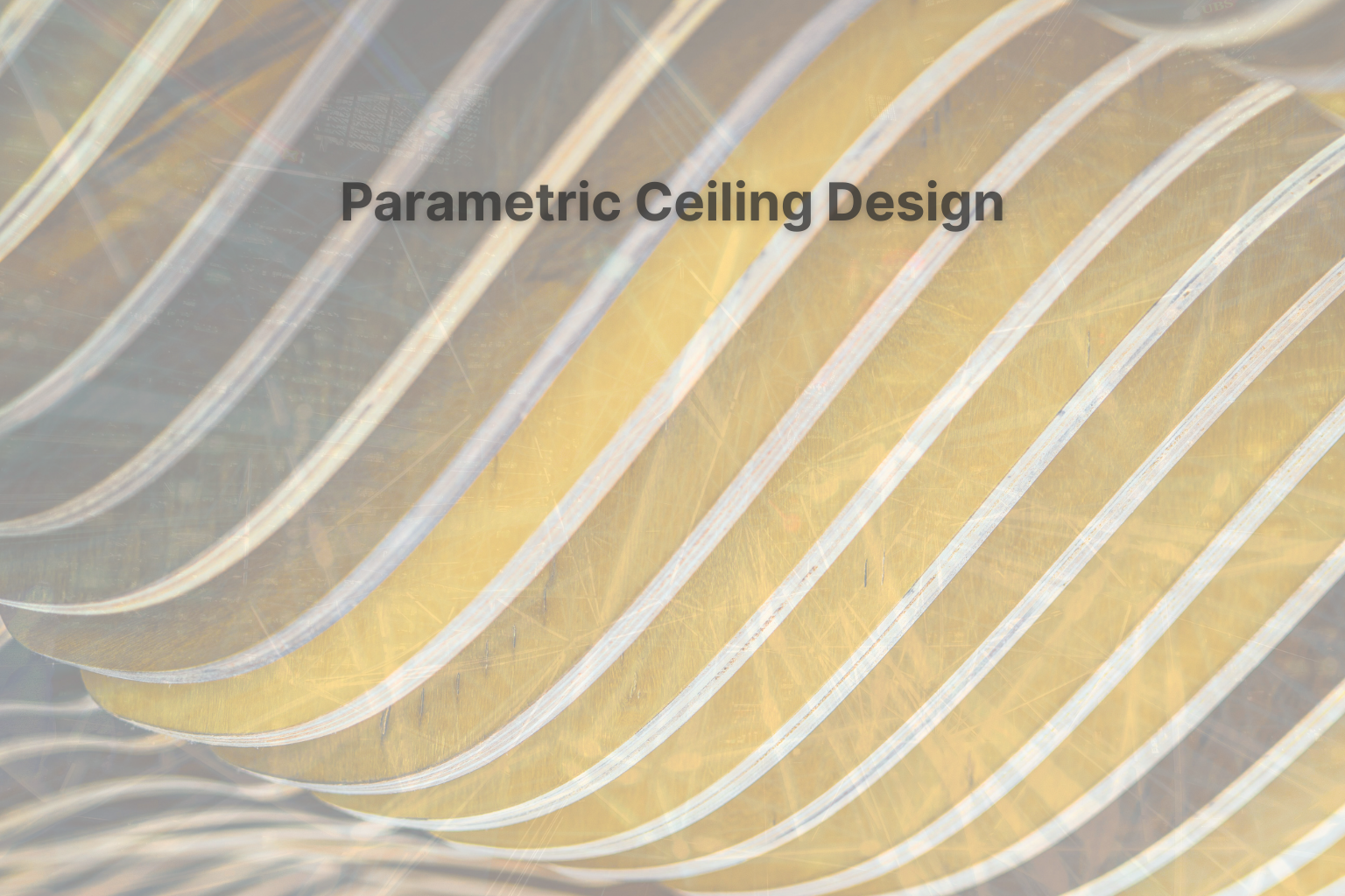 Parametric ceiling with honeycomb-inspired geometric pattern.