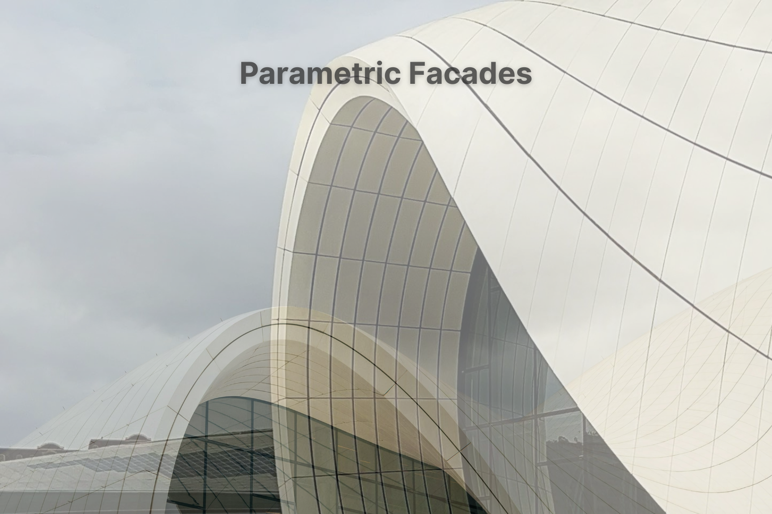 Building façade designed using parametric principles with geometric patterns.