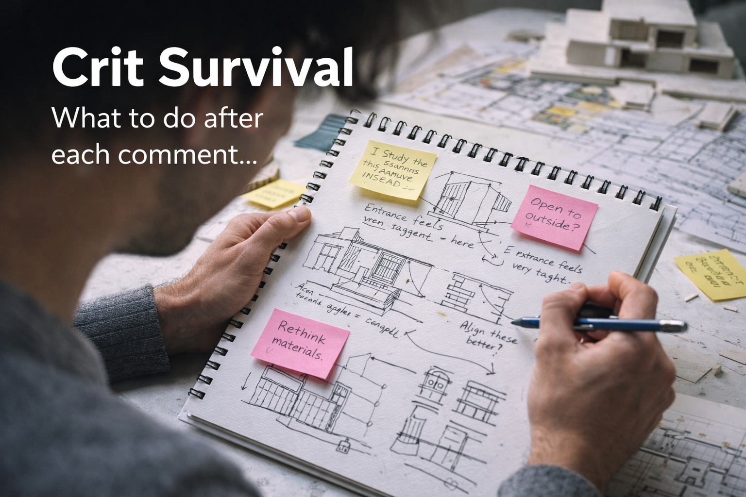 Architecture crit survival guide for turning each comment into specific next steps.