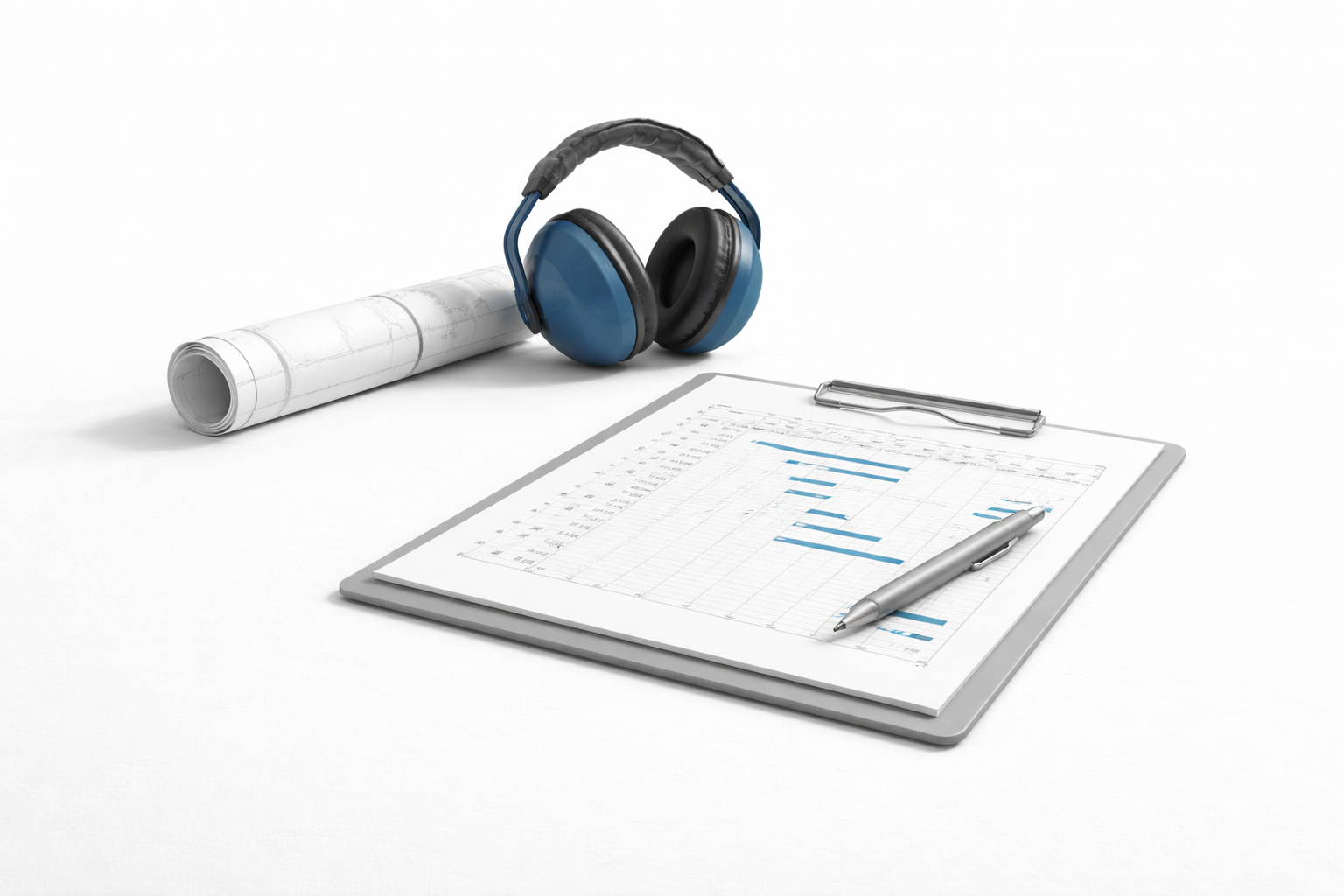 Construction management fundamentals schedule clipboard.